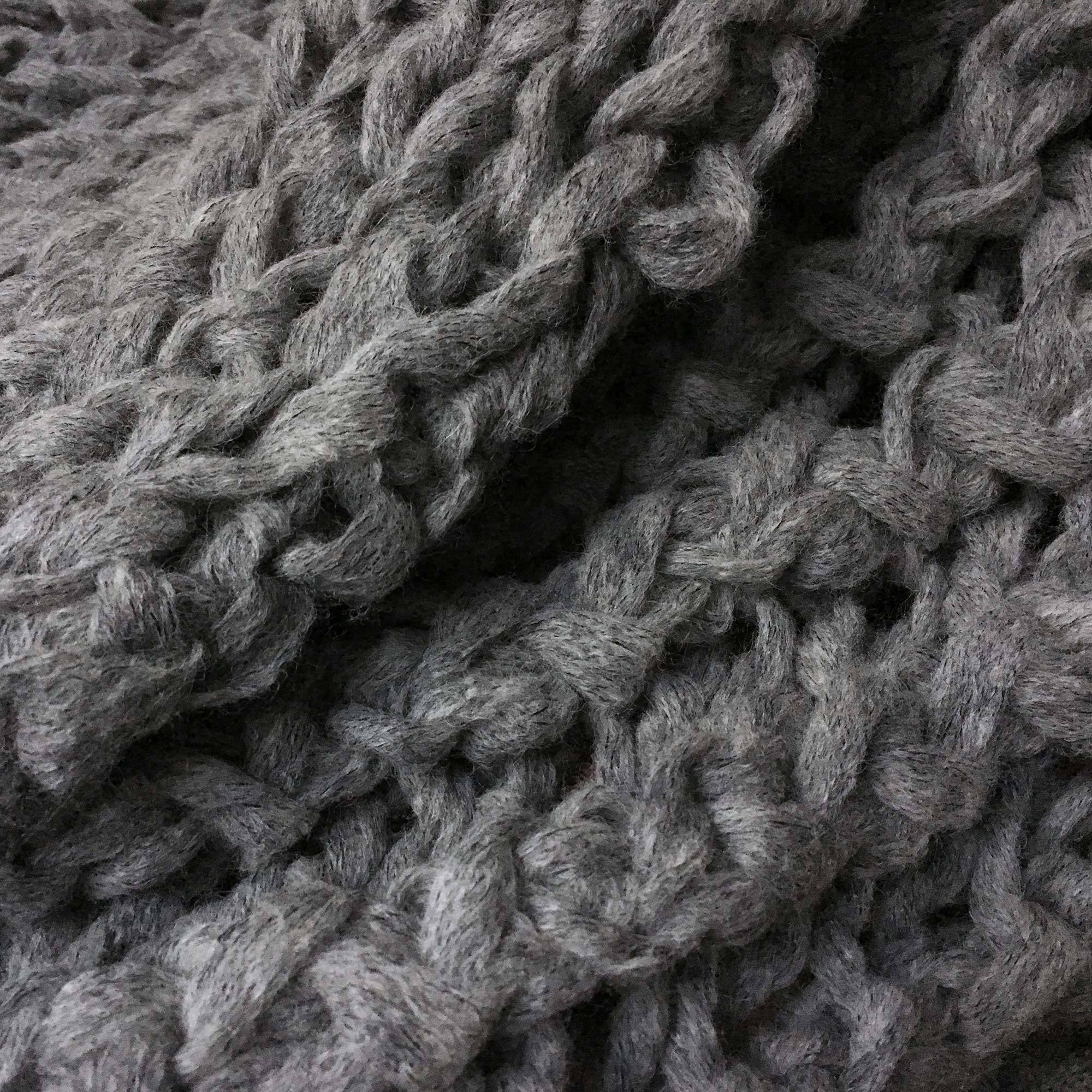 Hand-knitted Twisted Rib Alpaca and Woool Blend Cloud Grey Throw - Gray Twisted Rib Adrienne Rogers Textiles The Garnered Styled 1