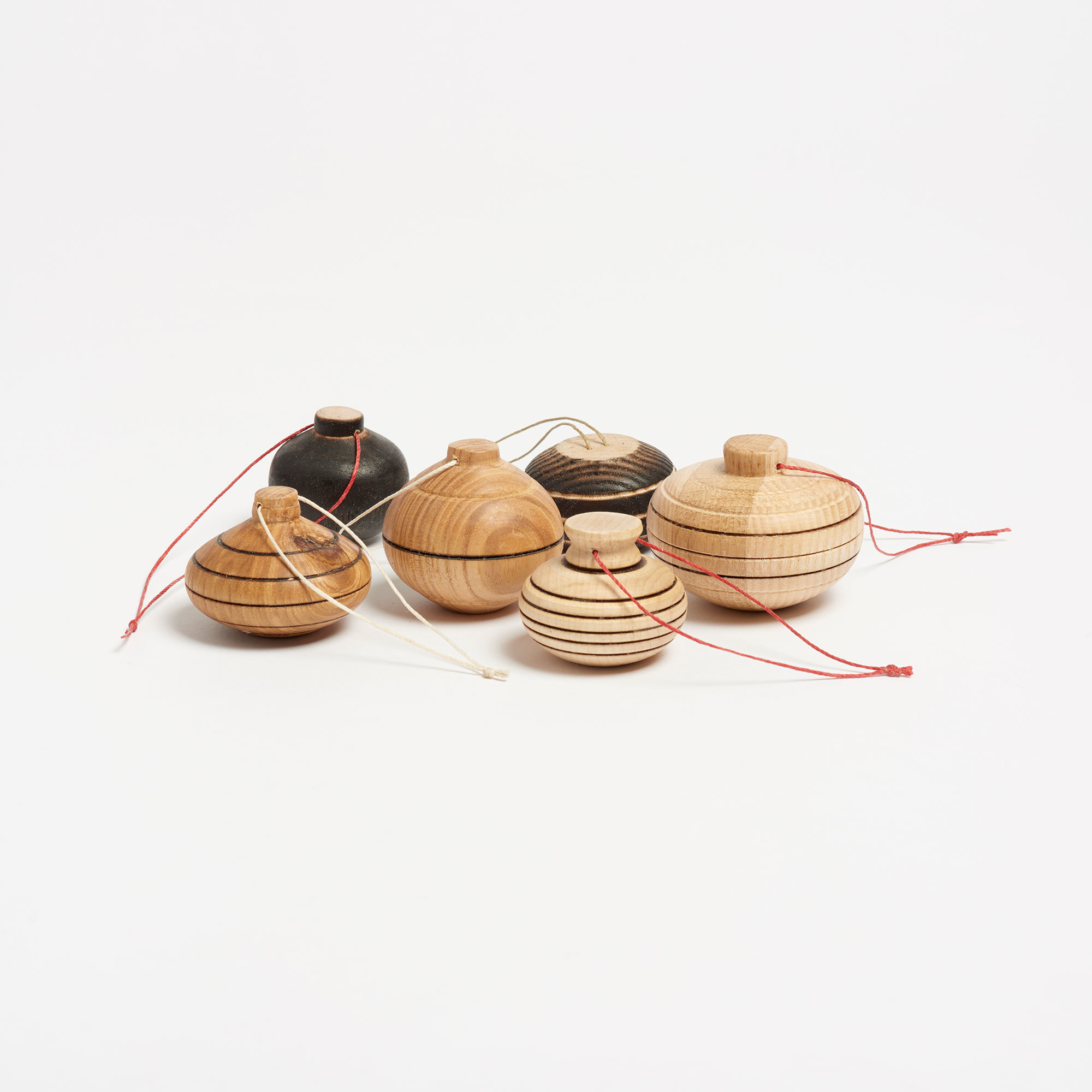 Hand-Turned Wooden Bauble Decorations - Baubles Alice Blogg Wood The Garnered 30