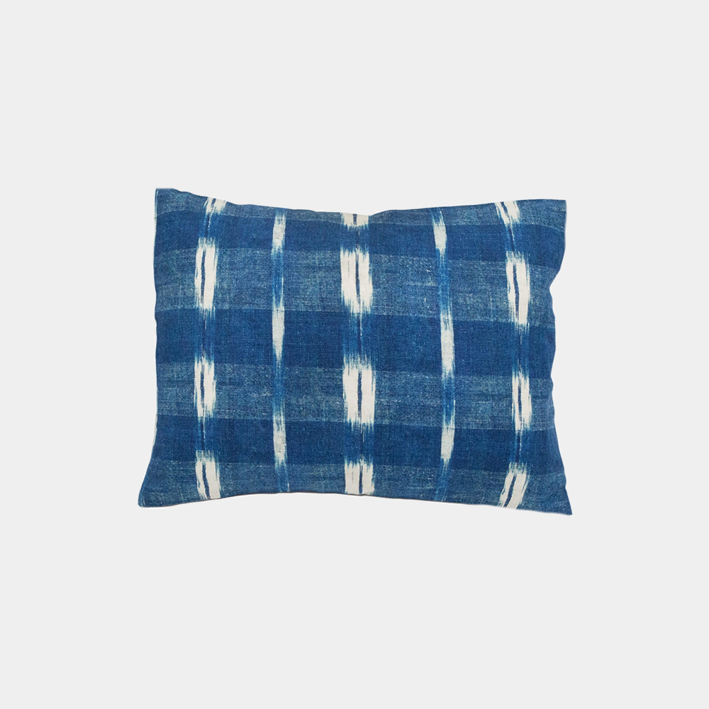 Ruth Ribeaucourt x Antoinette Poisson 'Flammé Indigo' Cushion - The Garnered Antoinette Poisson Ruth Ribeaucourt Indigo Flamme Cushion S