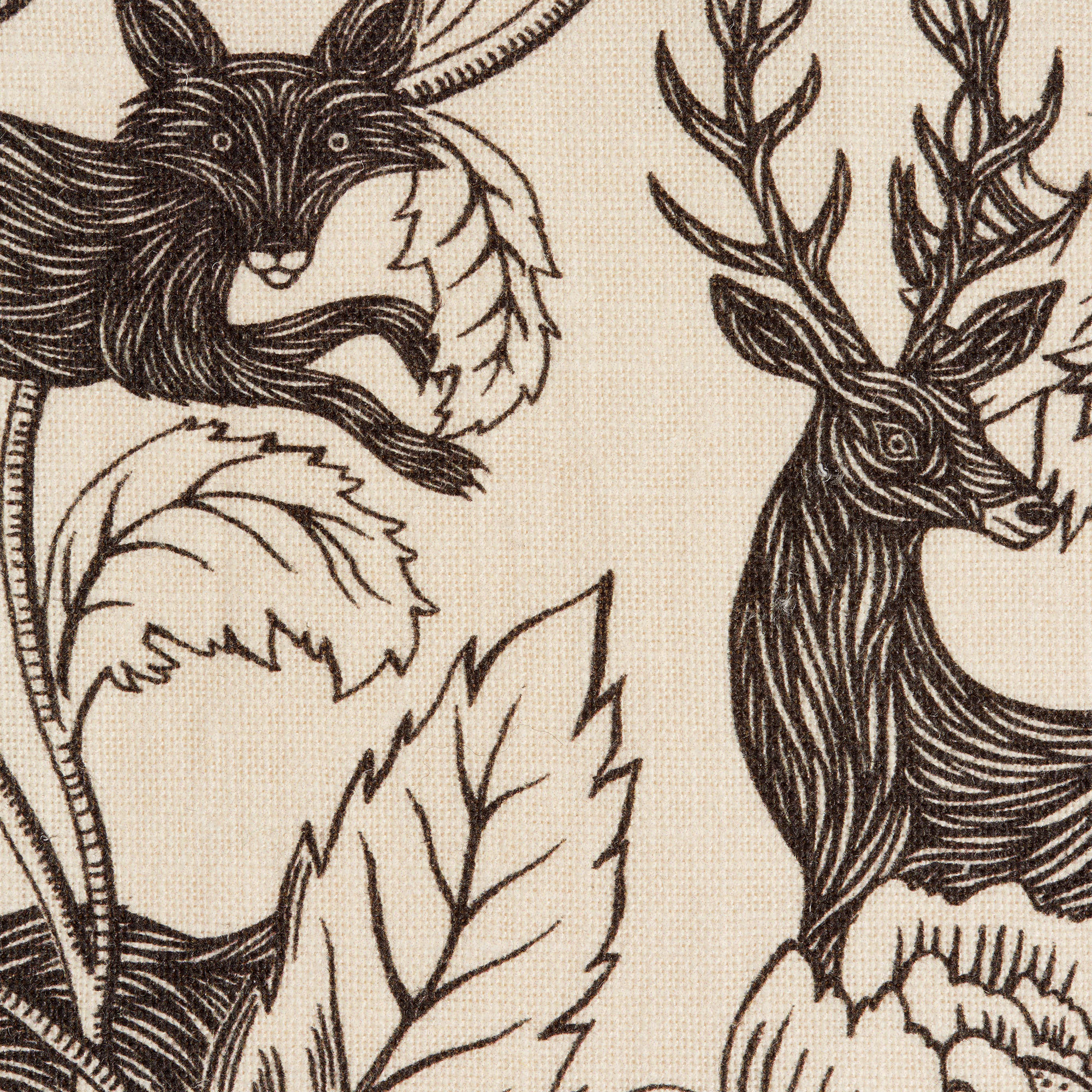 'Crépuscule' Linen Fabric in Black & White - Antoinette Poisson Fabric Fox The Garnered