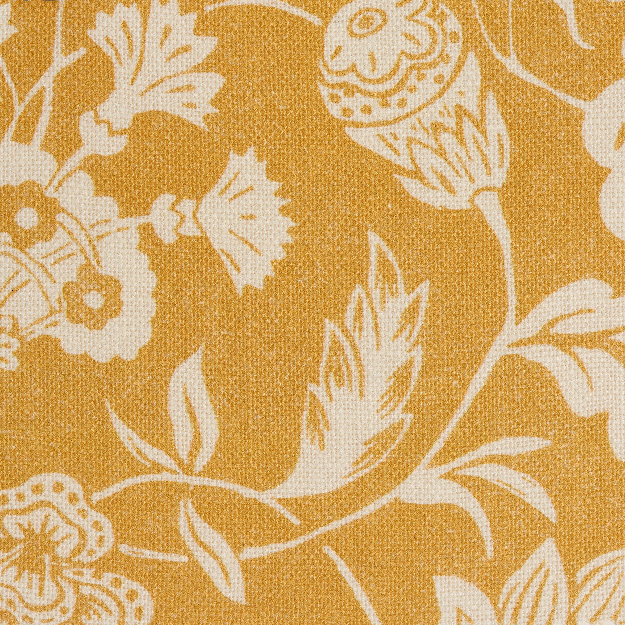 'Indienne' Linen Fabric in Yellow - Antoinette Poisson Fabric Indienne Jaune The Garnered