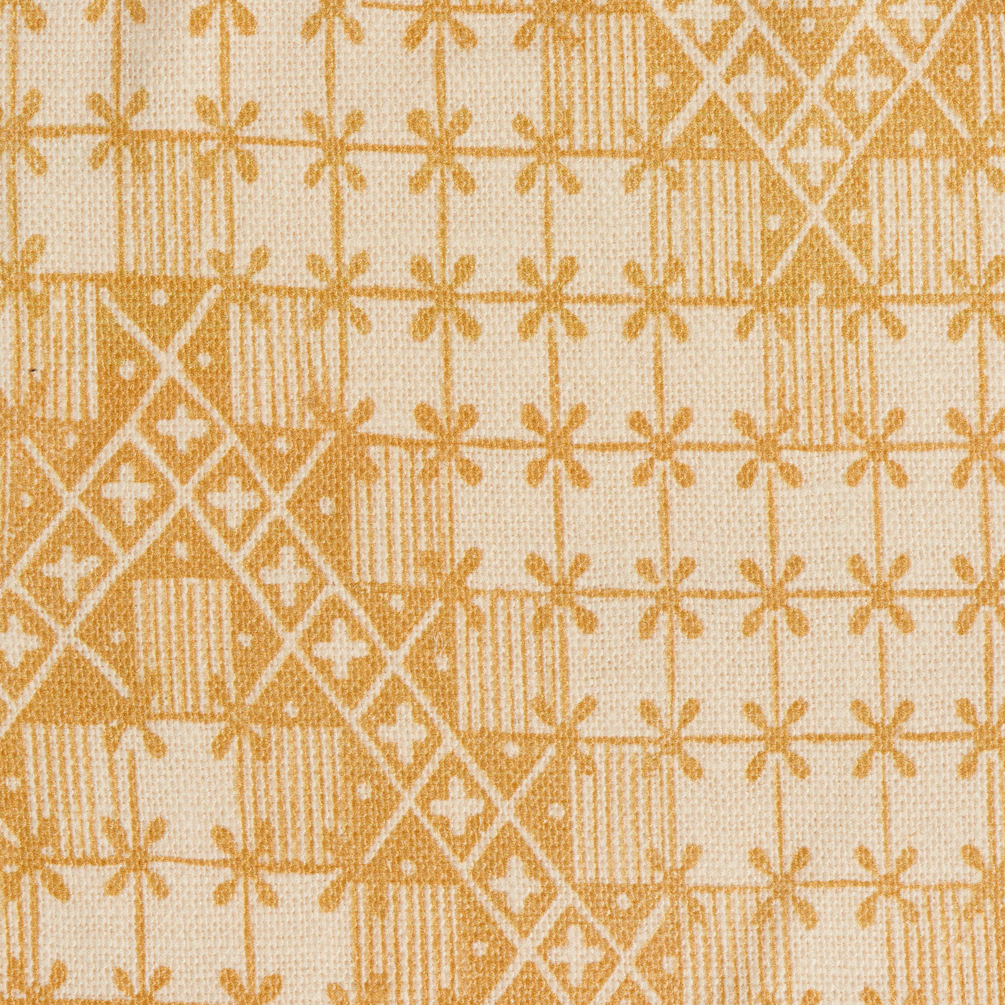 'Points de Hongrie' Linen Fabric in Yellow - Antoinette Poisson Fabric Point De Hongrie Jaune The Garnered