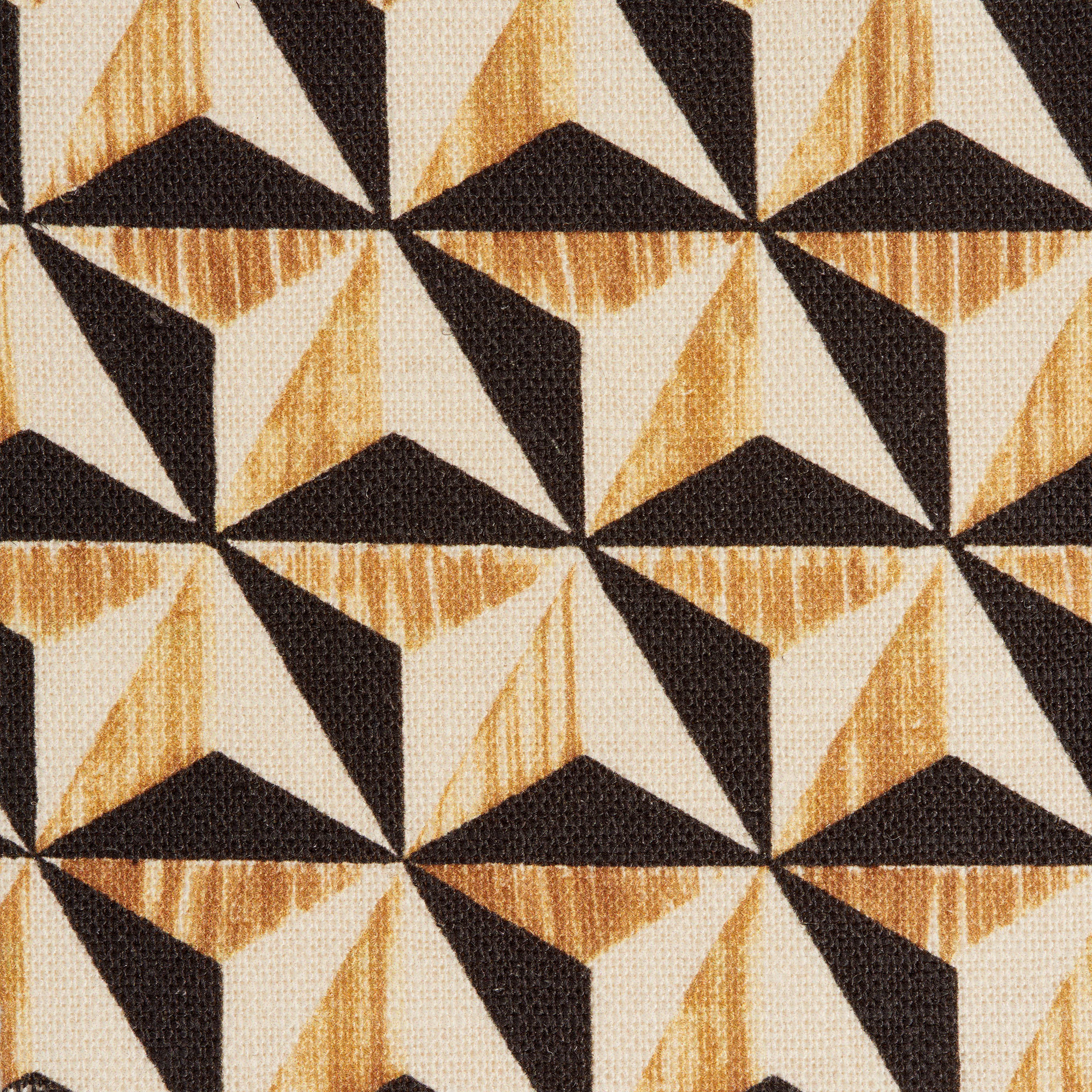 'Pointes de Diamant' Linen Fabric in Yellow & Black - Antoinette Poisson Fabric Pointes De Diamants The Garnered