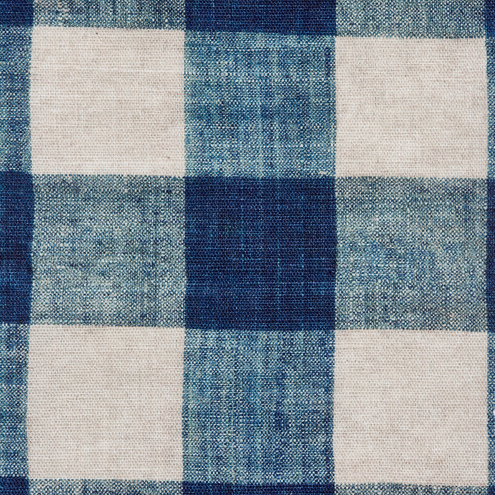 Ruth Ribeaucourt x Antoinette Poisson 'Carreaux Indigo' Cushion - The Garnered Antoinette Poisson Carreaux Indigo Fabric
