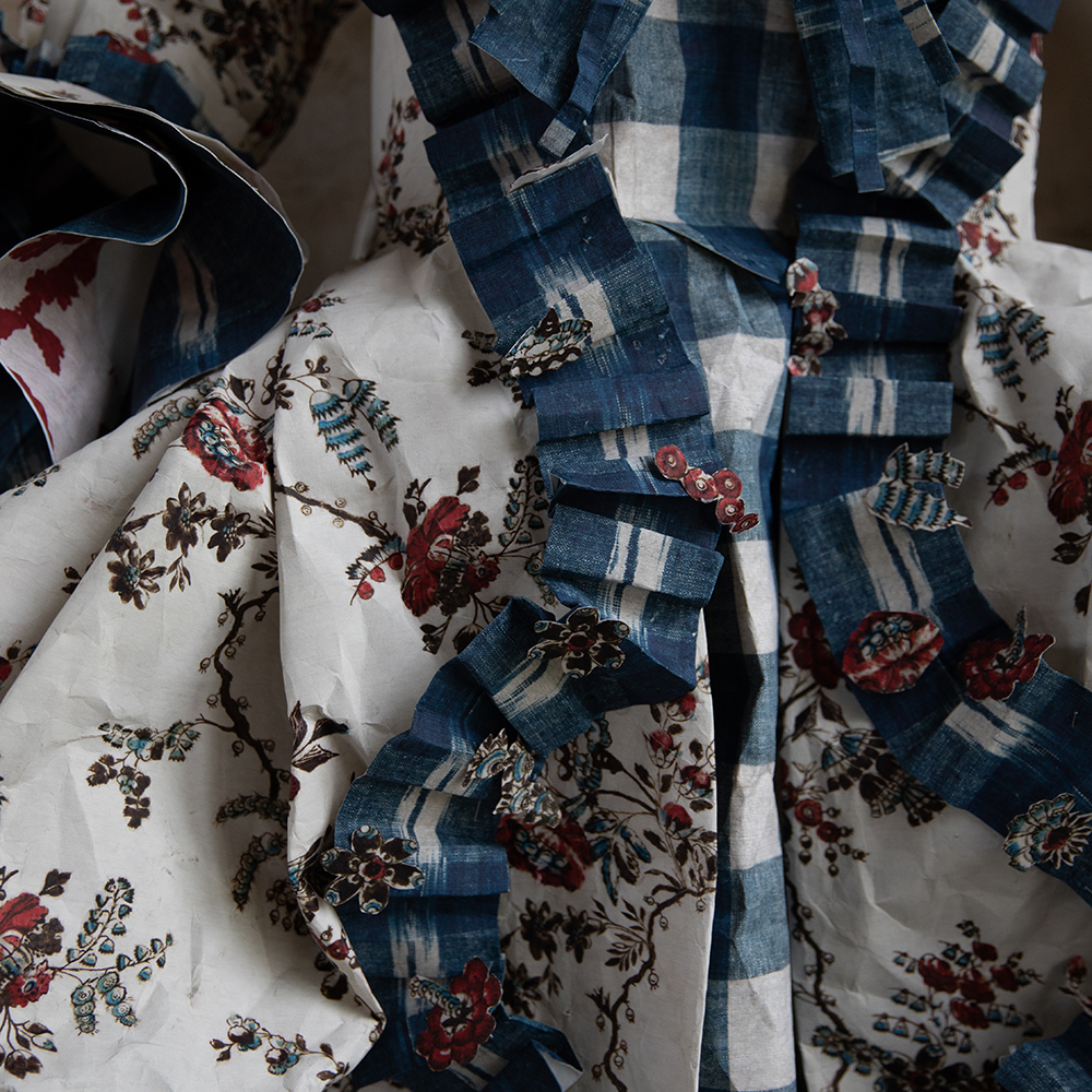 Ruth Ribeaucourt x Antoinette Poisson 'Flammé Indigo' Fabric - The Garnered Antoinette Poisson Ruth Ribeaucourt Fabrics 7