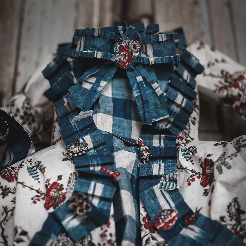 Ruth Ribeaucourt x Antoinette Poisson 'Carreaux Indigo' Fabric - The Garnered Antoinette Poisson Ruth Ribeaucourt Fabrics 8