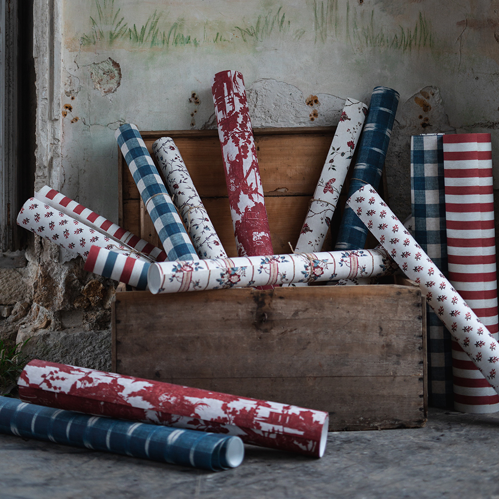 Ruth Ribeaucourt x Antoinette Poisson 'Rayures Provençales' Wallpaper - The Garnered Antoinette Poisson Wallpapers Styled 3