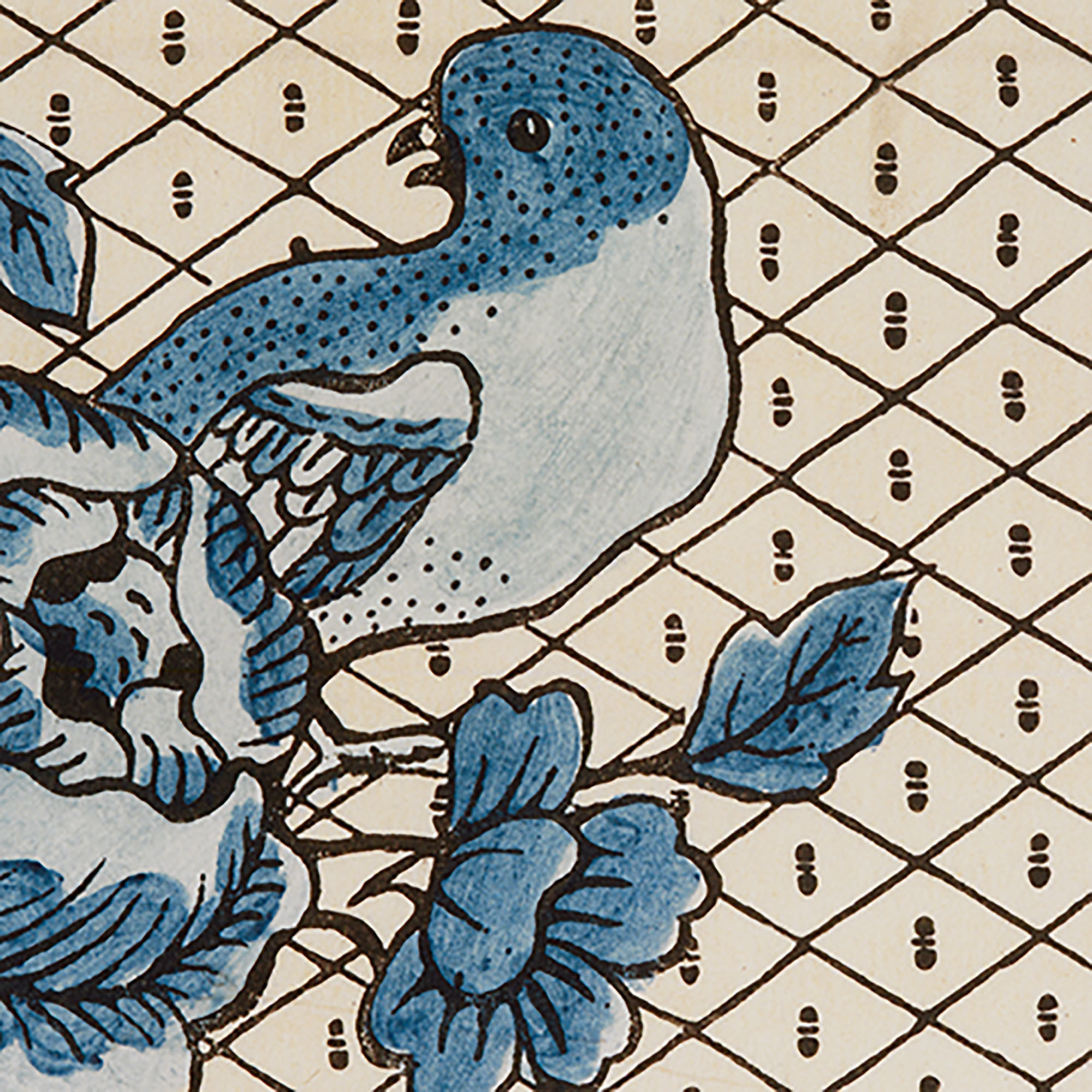 'Rubans & Oiseaux' Wallpaper in Blue - Antoinette Poisson Wallpaper Rubans Et Oiseaux 2 The Garnered