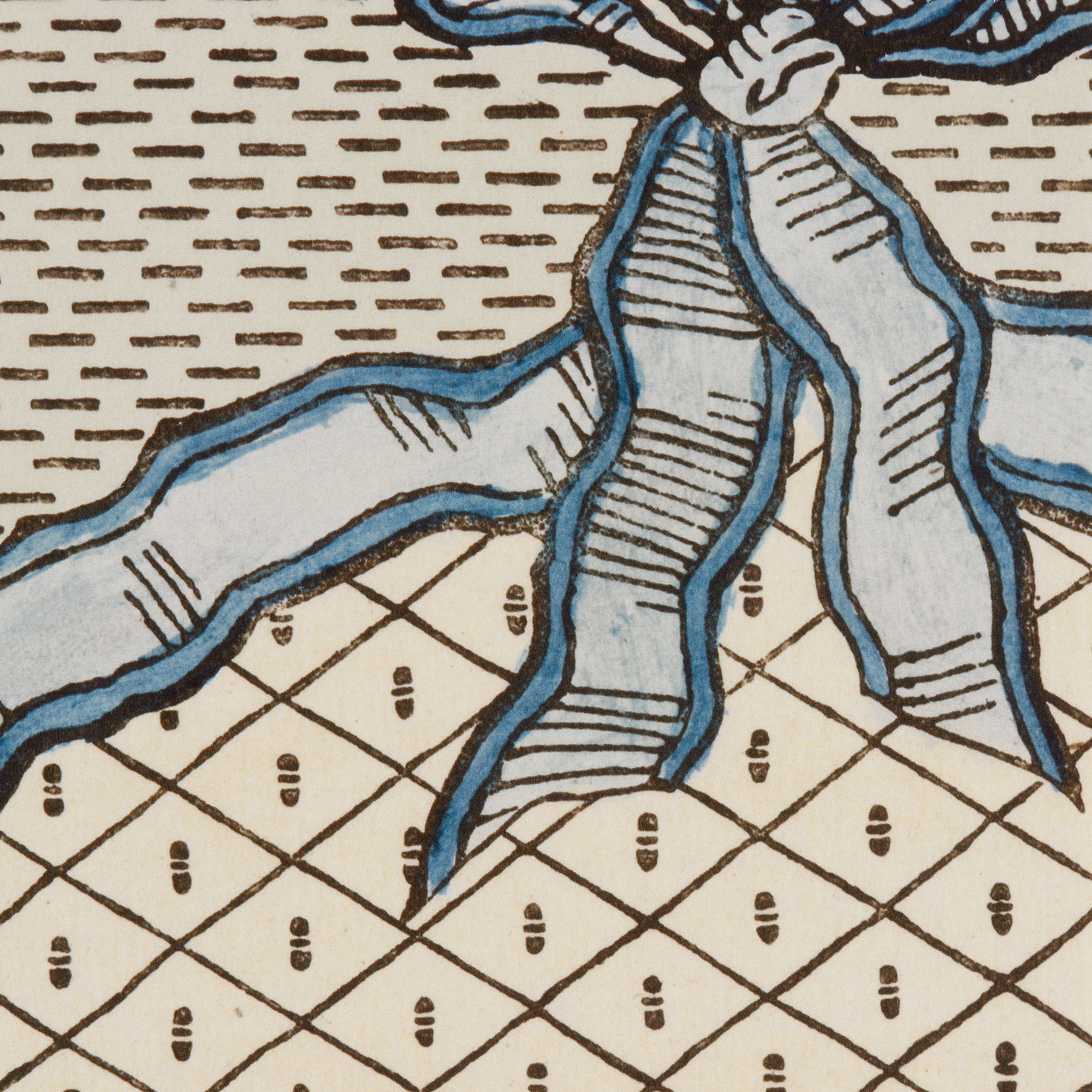 'Rubans & Oiseaux' Wallpaper in Blue - Antoinette Poisson Wallpaper Rubans Et Oiseaux The Garnered