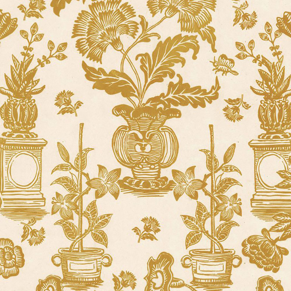 'Jardin' Wallpaper in Yellow - The Garnered Antoinette Poisson Jardin Wallpaper Yellow Full