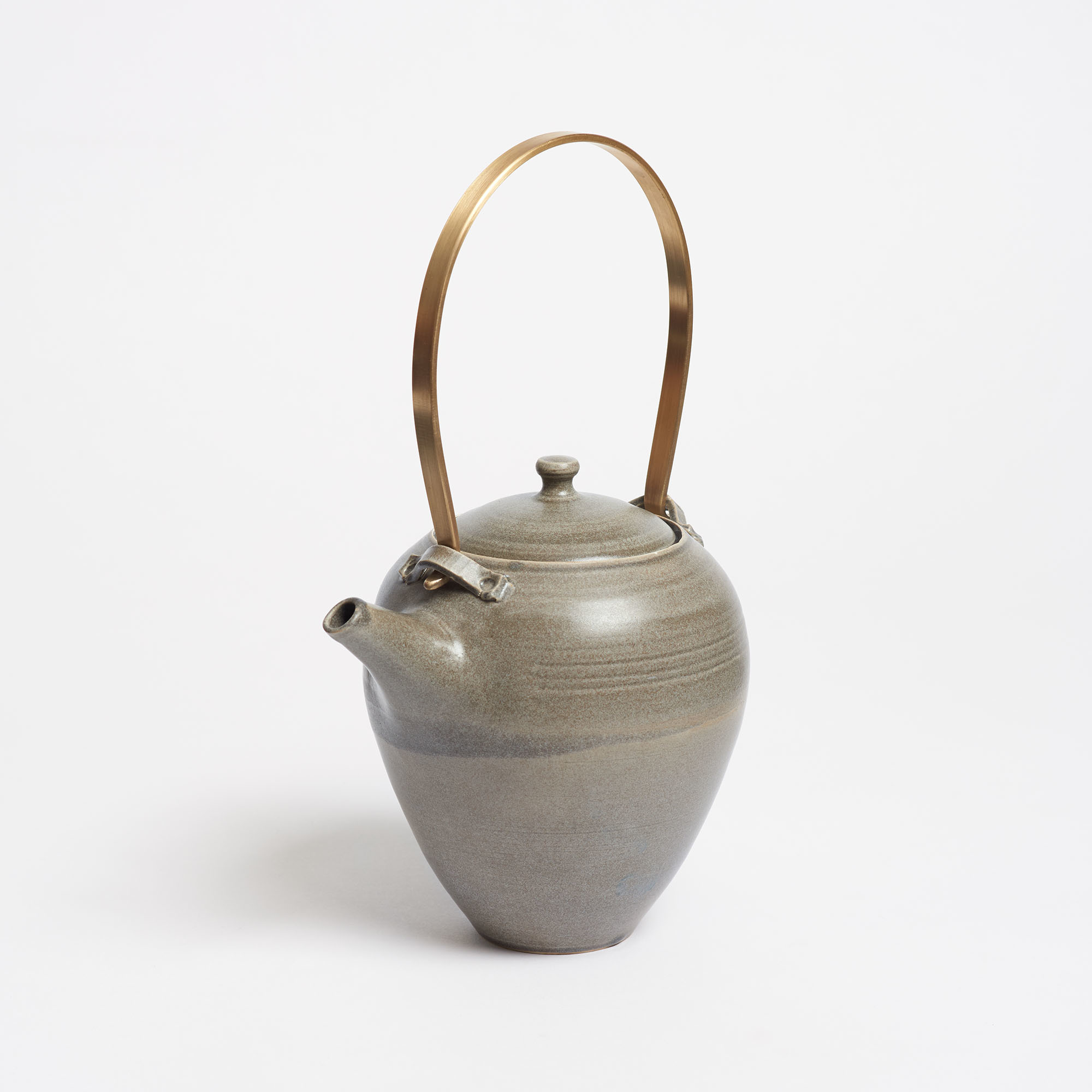 Tall Dark Grey Handmade Stoneware Teapot and Tea Bowl Set - Arielle De Gasquet Homemade Tall Teapot Grey The Garnered