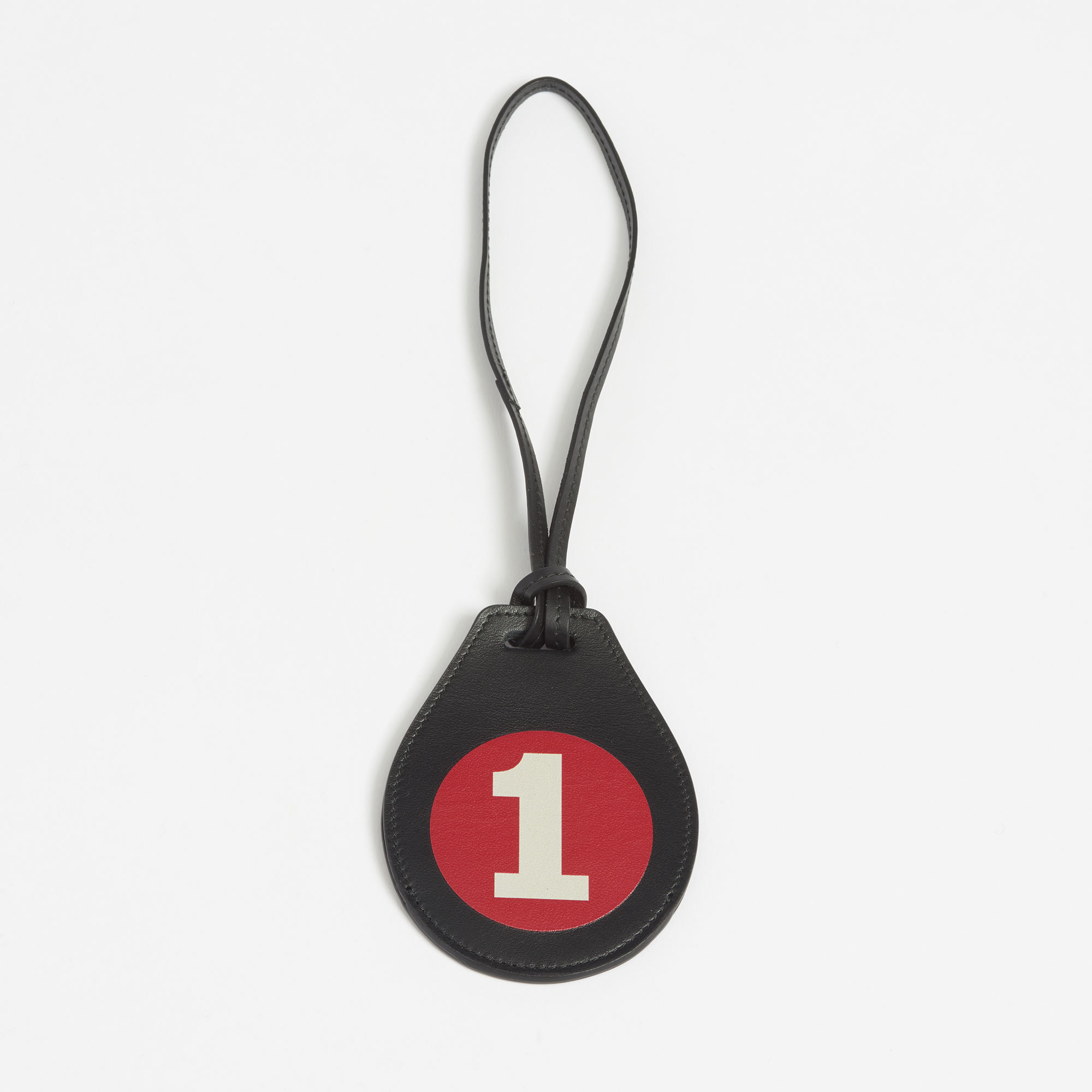 Black Leather Number One Luggage Tag - Connolly Number One Luggage Tag Black The Garnered
