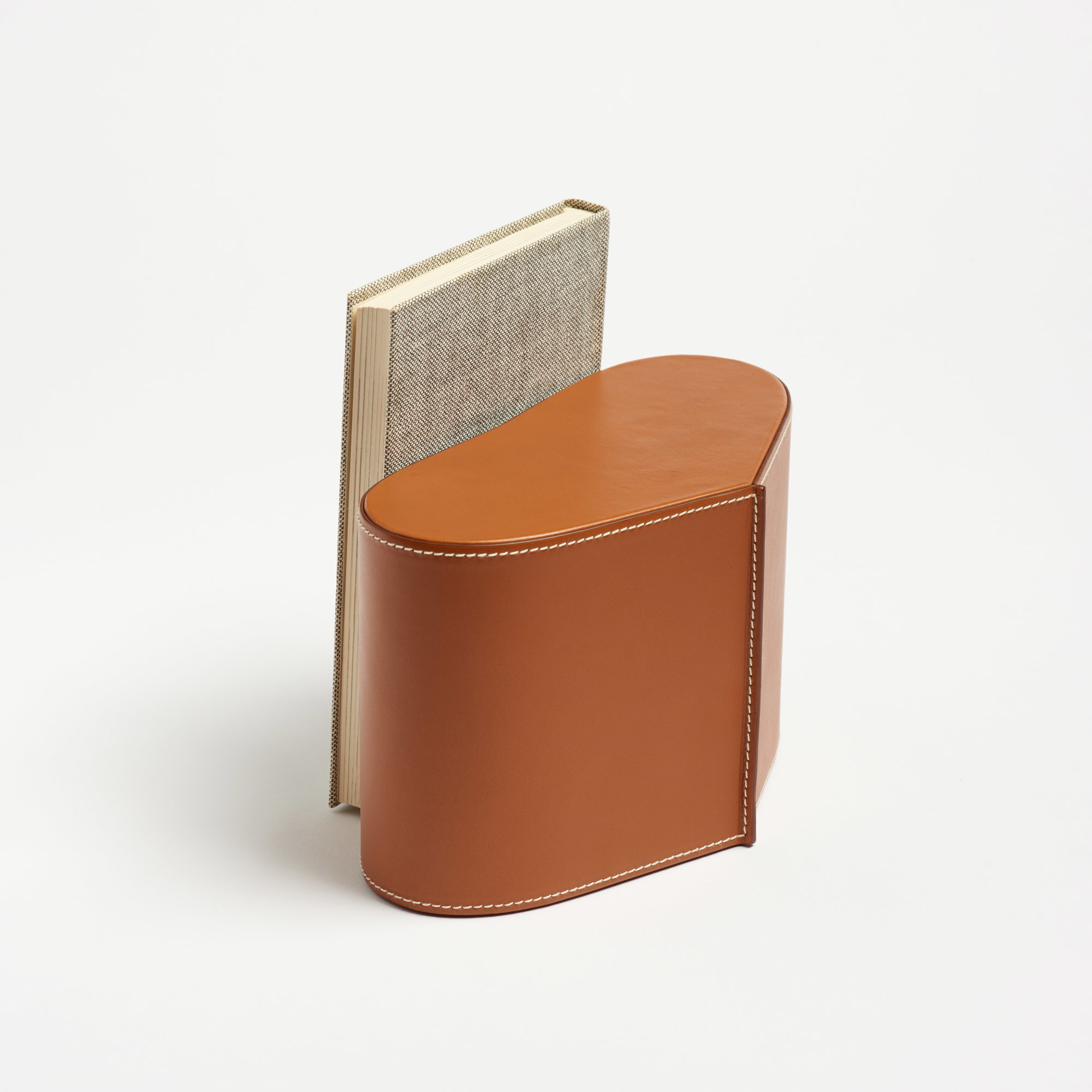 Pair of Handcrafted Tan Leather Bookends - Connolly Bookend Leather The Garnered 35