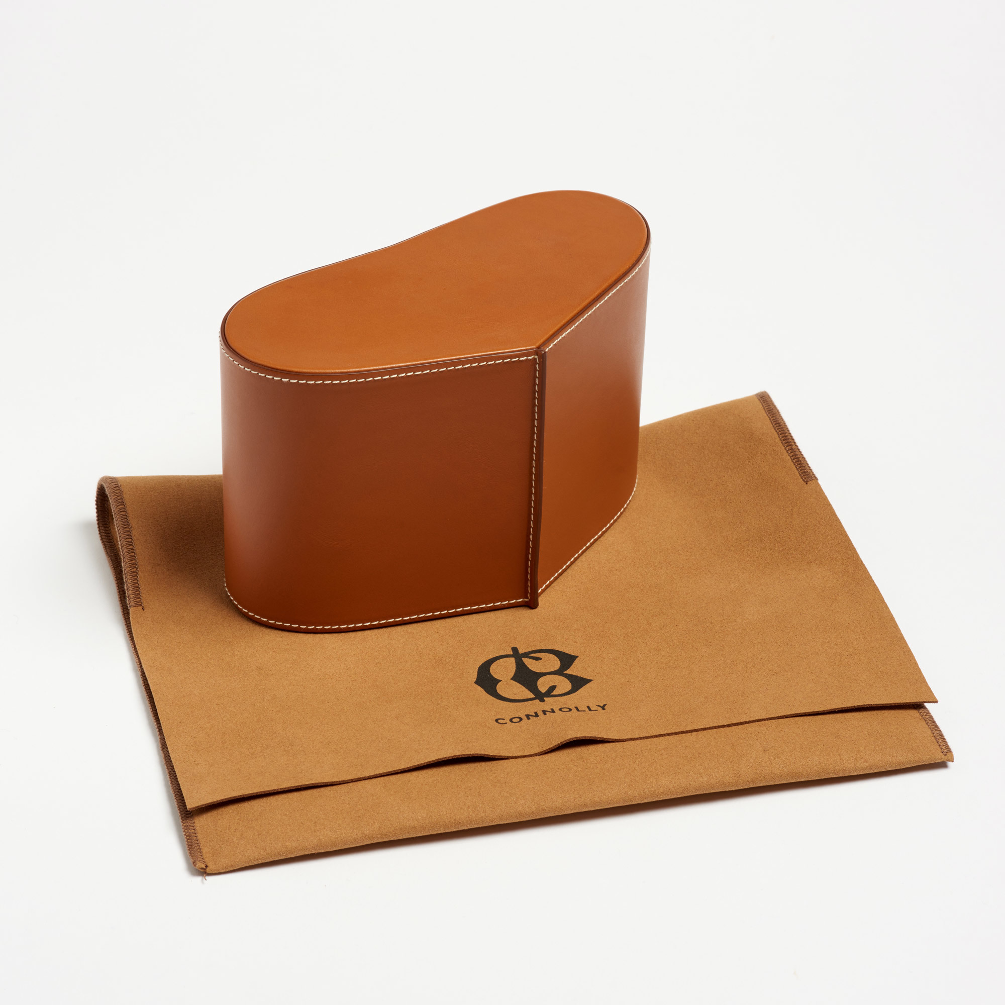 Pair of Handcrafted Tan Leather Bookends - Connolly Bookend Leather The Garnered 40