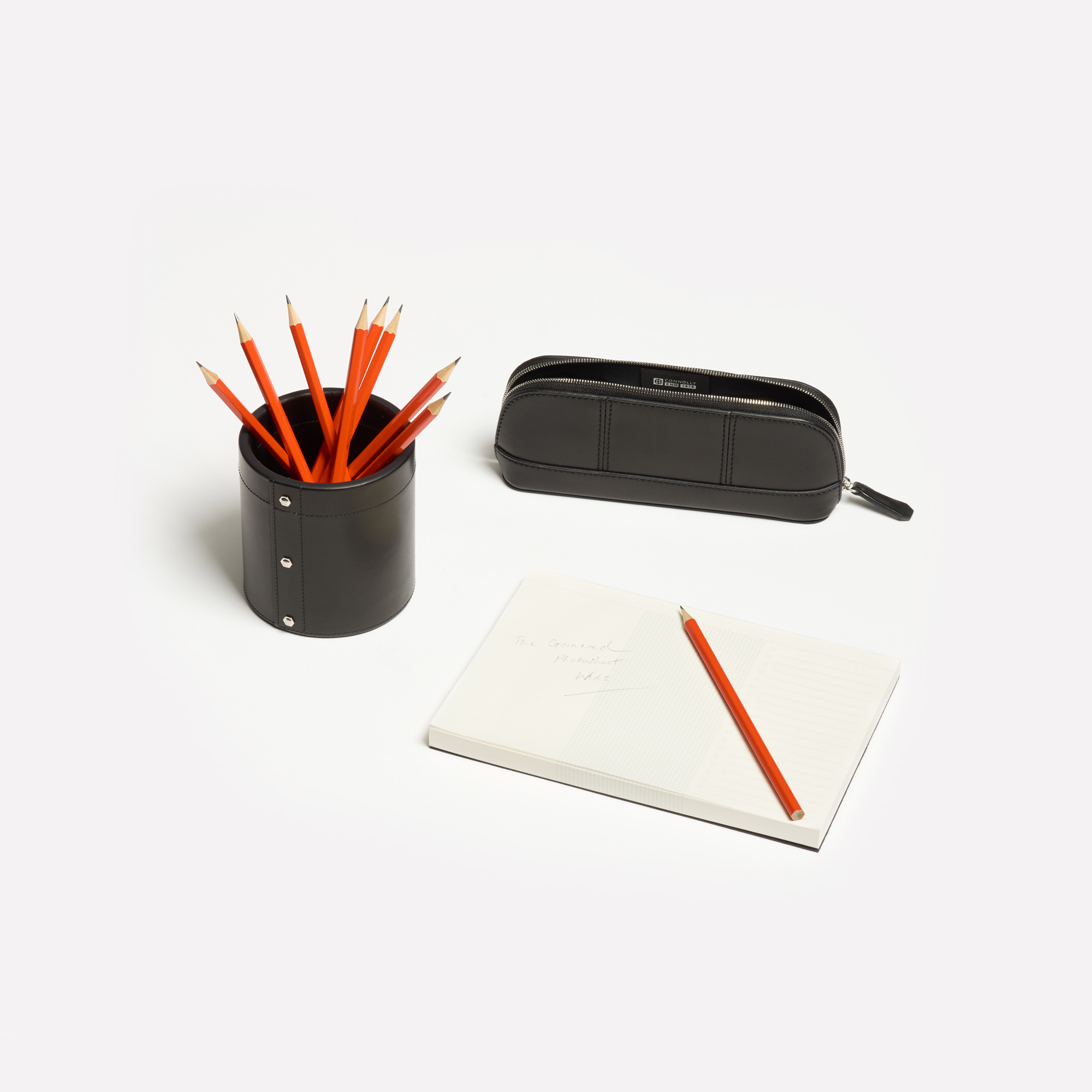 Small Black Leather Pen Pot - Connolly Leather The Garnered 10