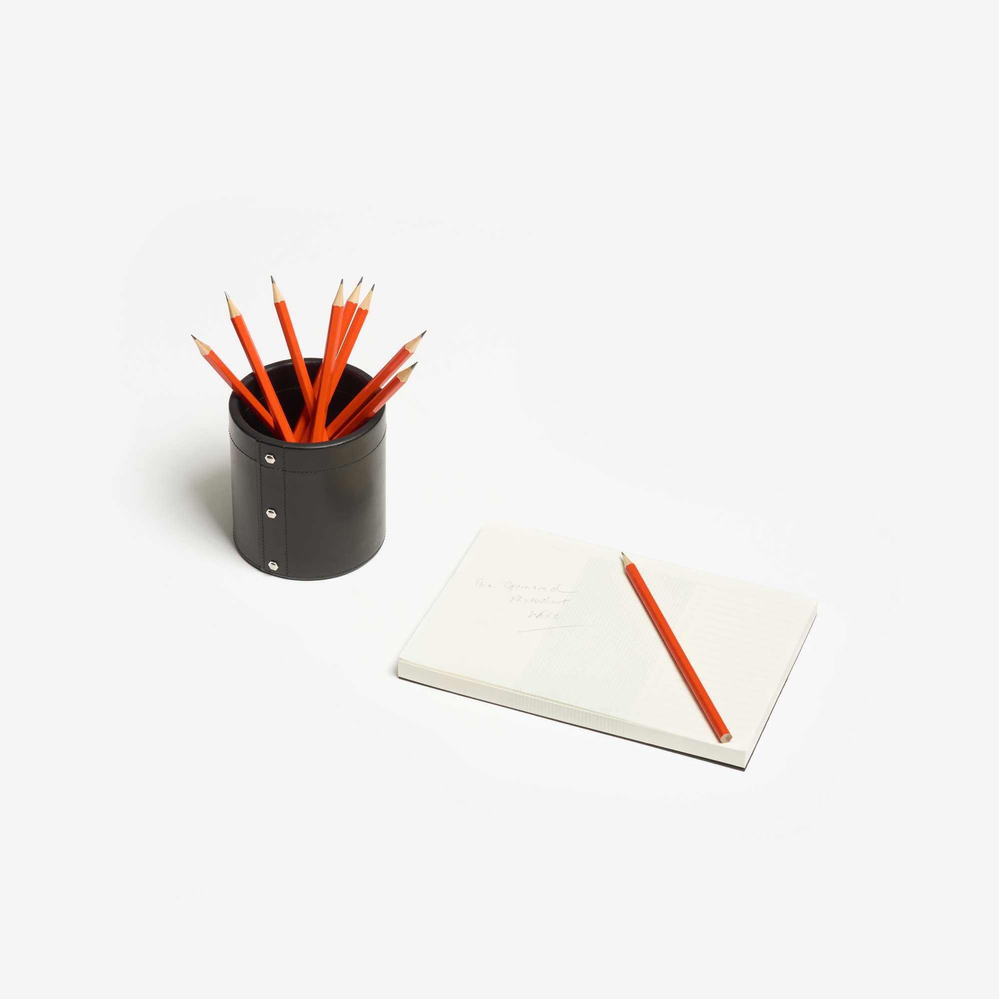Small Black Leather Pen Pot - Connolly Leather The Garnered 11