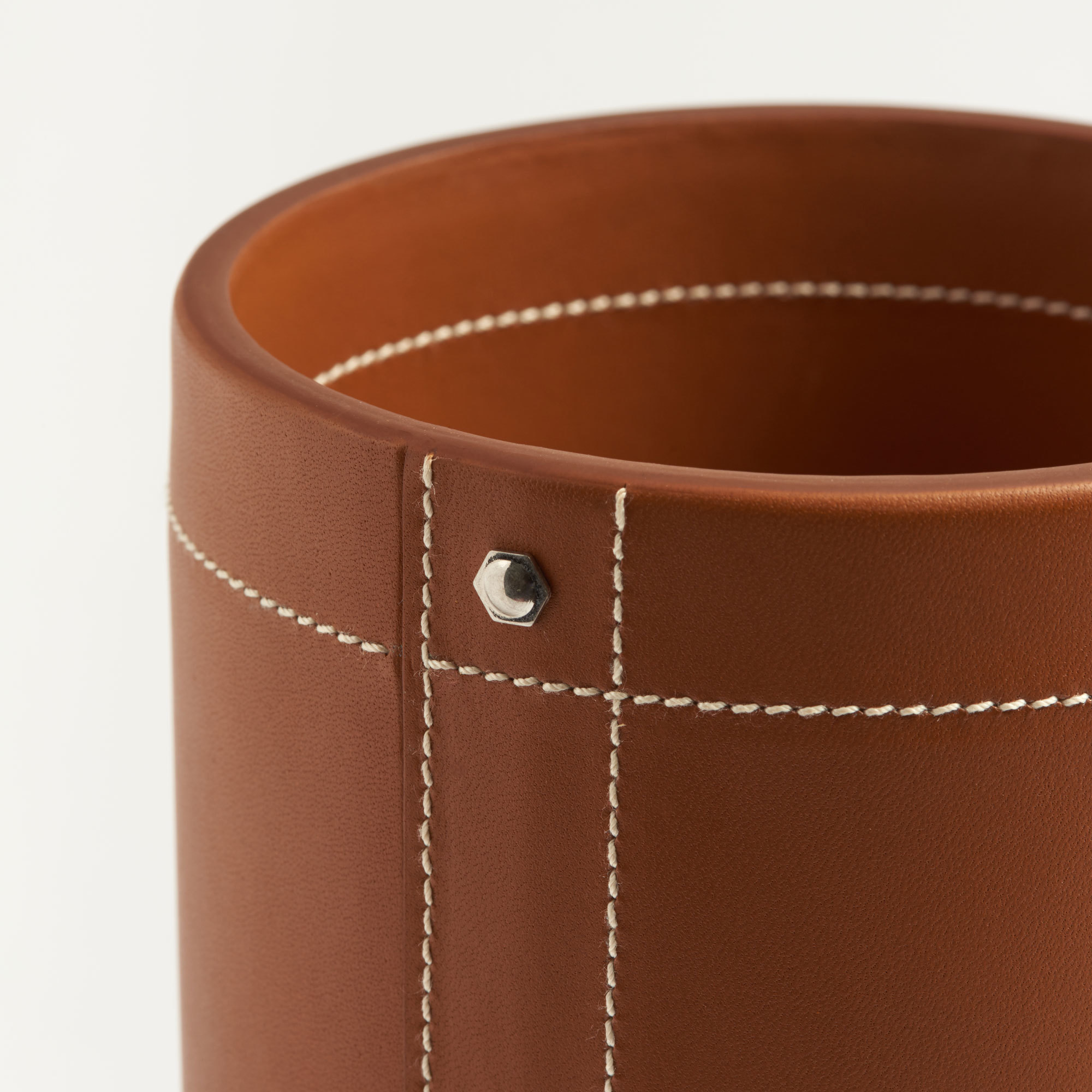 Small Tan Leather Pen Pot - Connolly Leather The Garnered 29