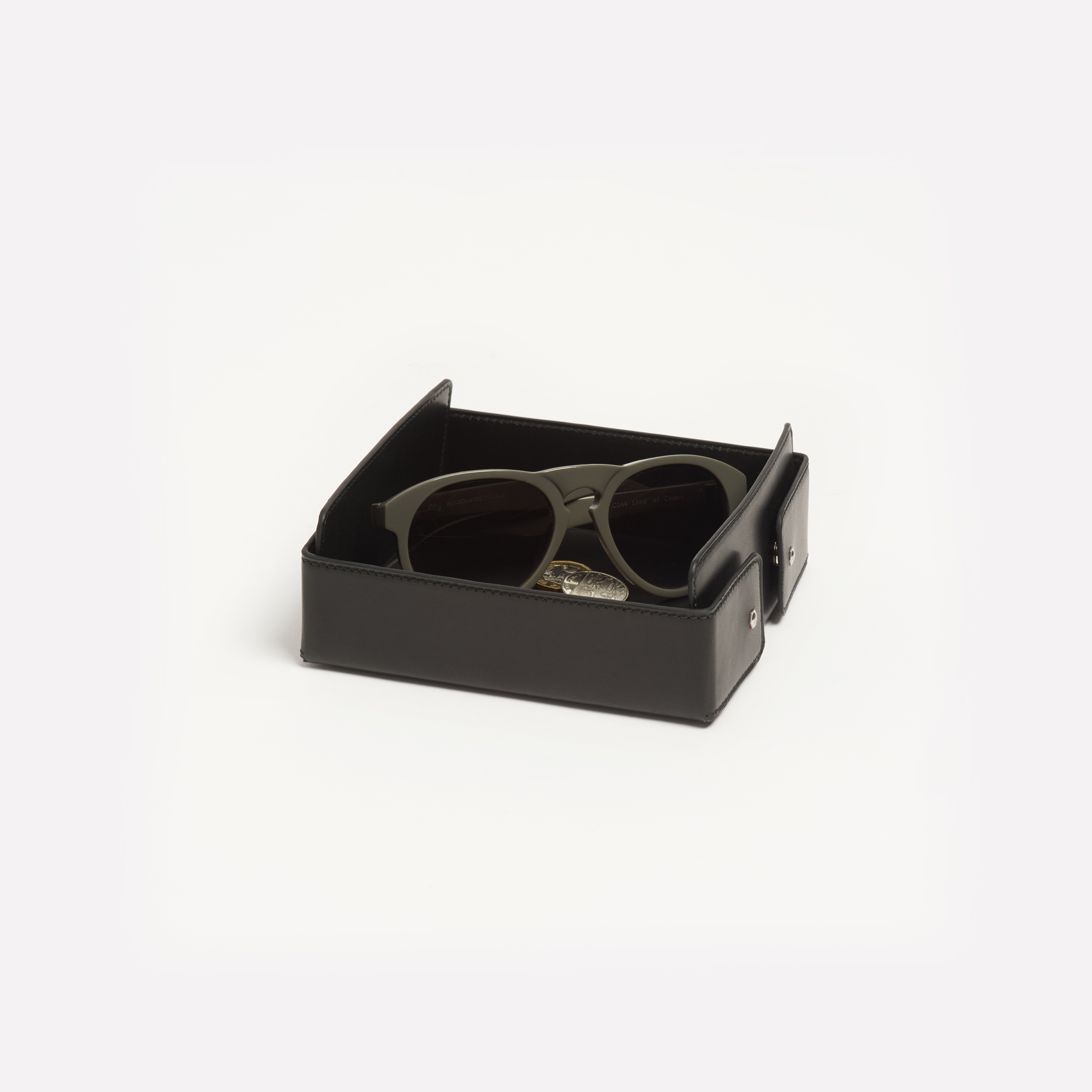 Small Black Leather Vide Poche - Connolly Leather The Garnered 6