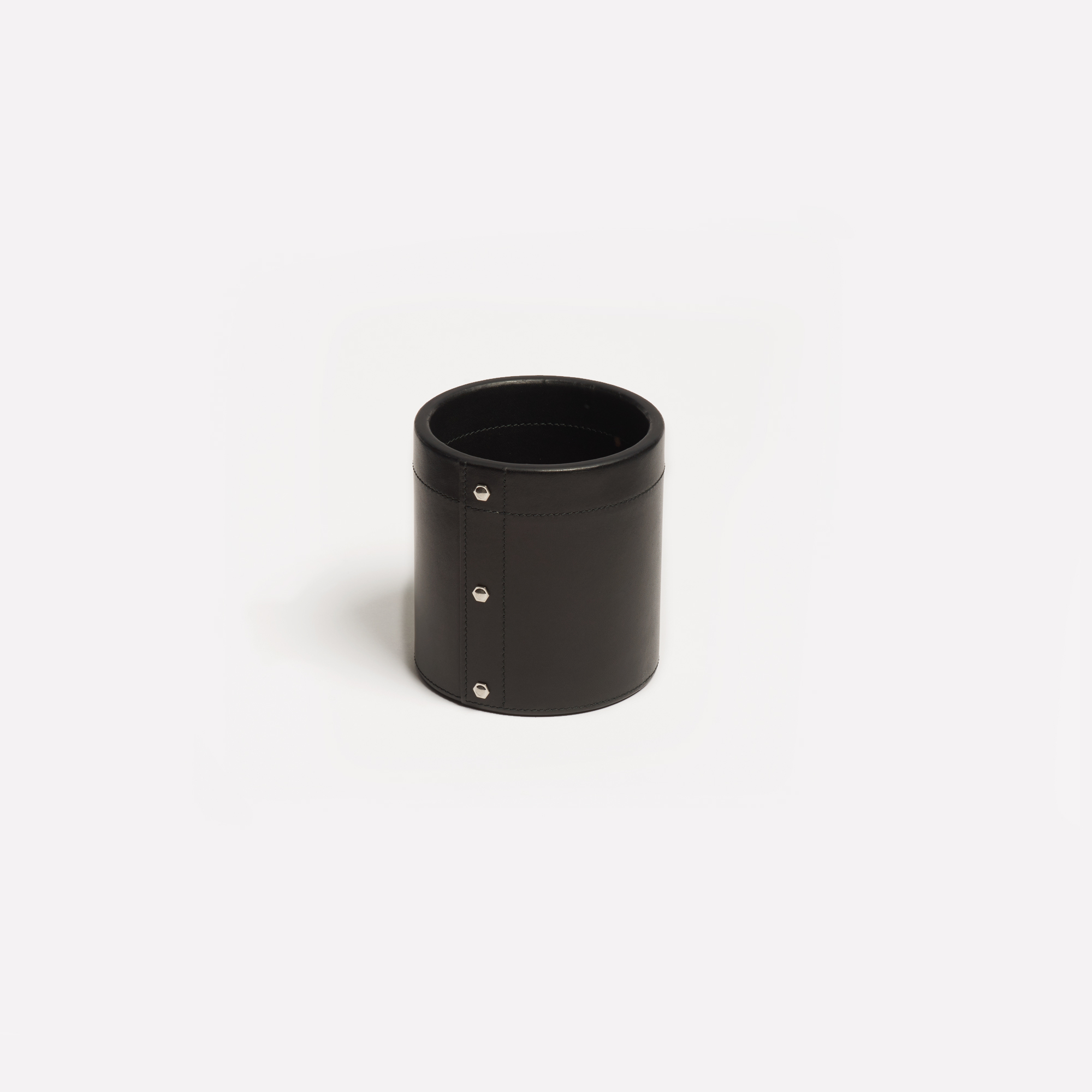 Small Black Leather Pen Pot - Connolly Leather The Garnered 9
