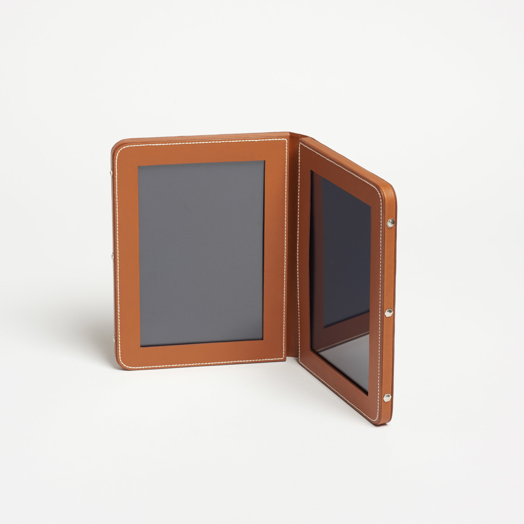 Large Tan Leather Double Photograph Frame - Connolly Photograph Frame Leather The Garnered 10