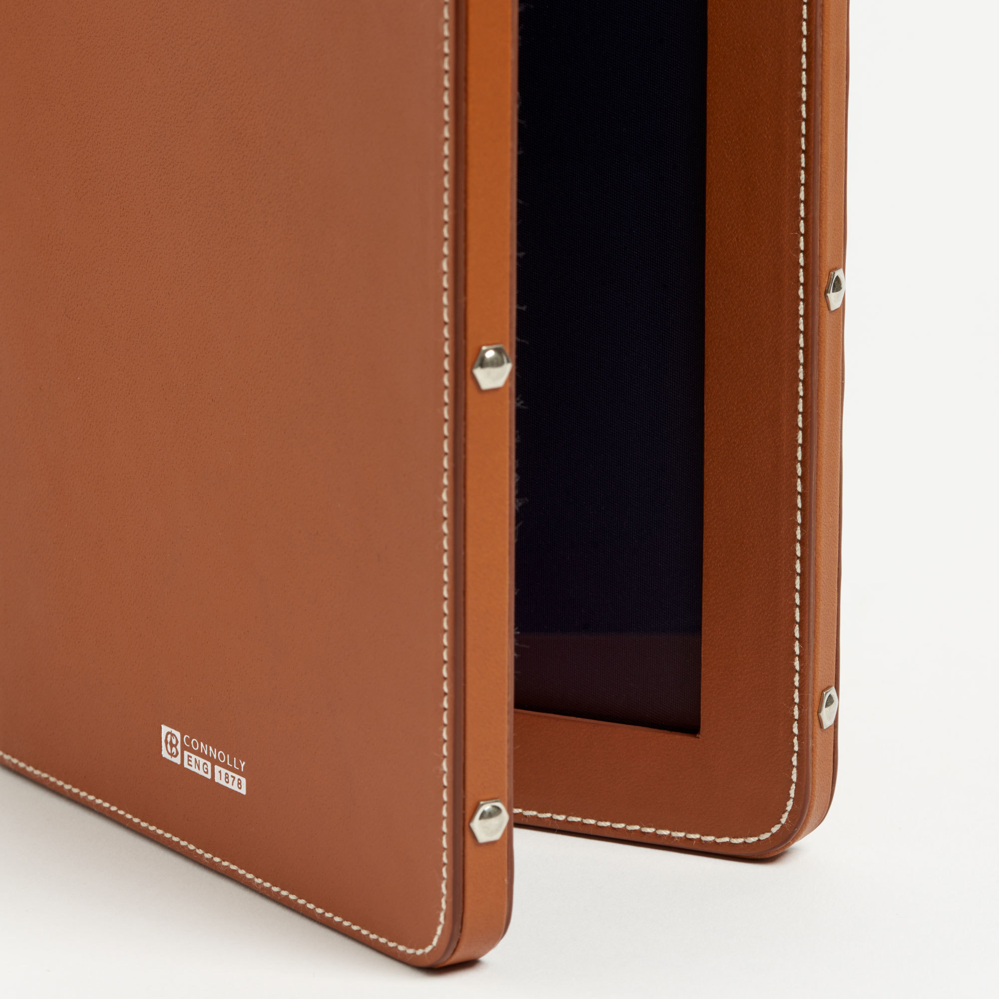 Large Tan Leather Double Photograph Frame - Connolly Photograph Frame Leather The Garnered 14