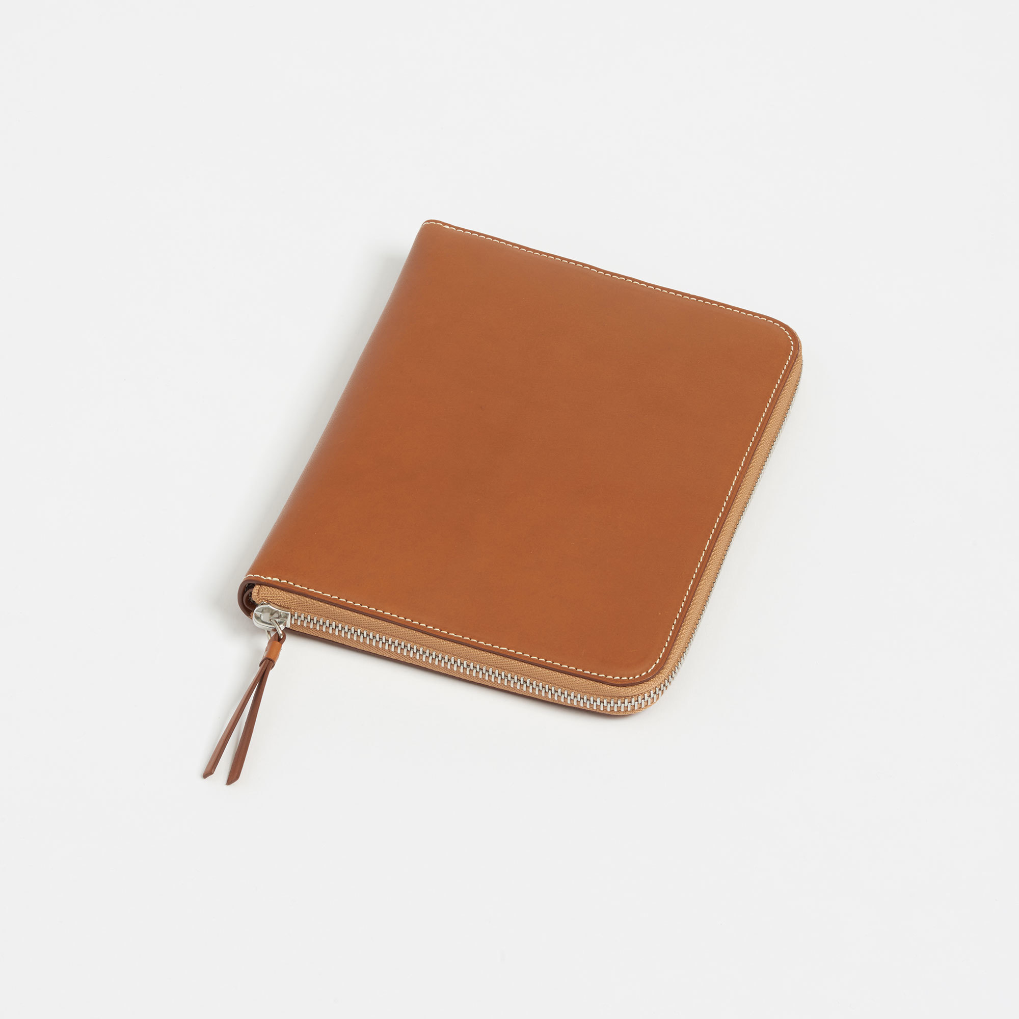 Tan Leather Zip Around Travel Wallet - Connolly Tan Leather Zip Wallet Coin Purse Outside The Garnered