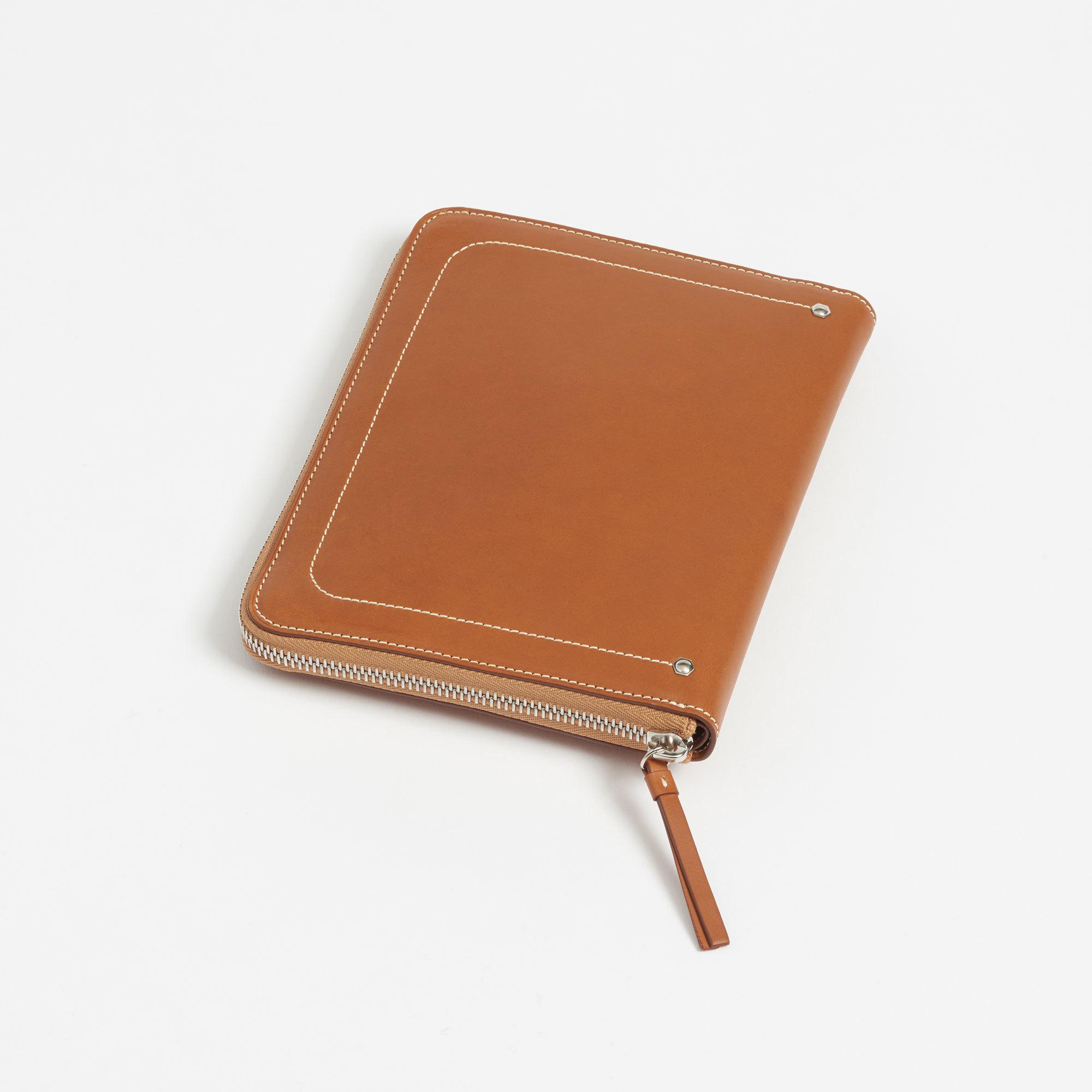 Tan Leather Zip Around Travel Wallet - Connolly Tan Wallet Coin Purse The Garnered