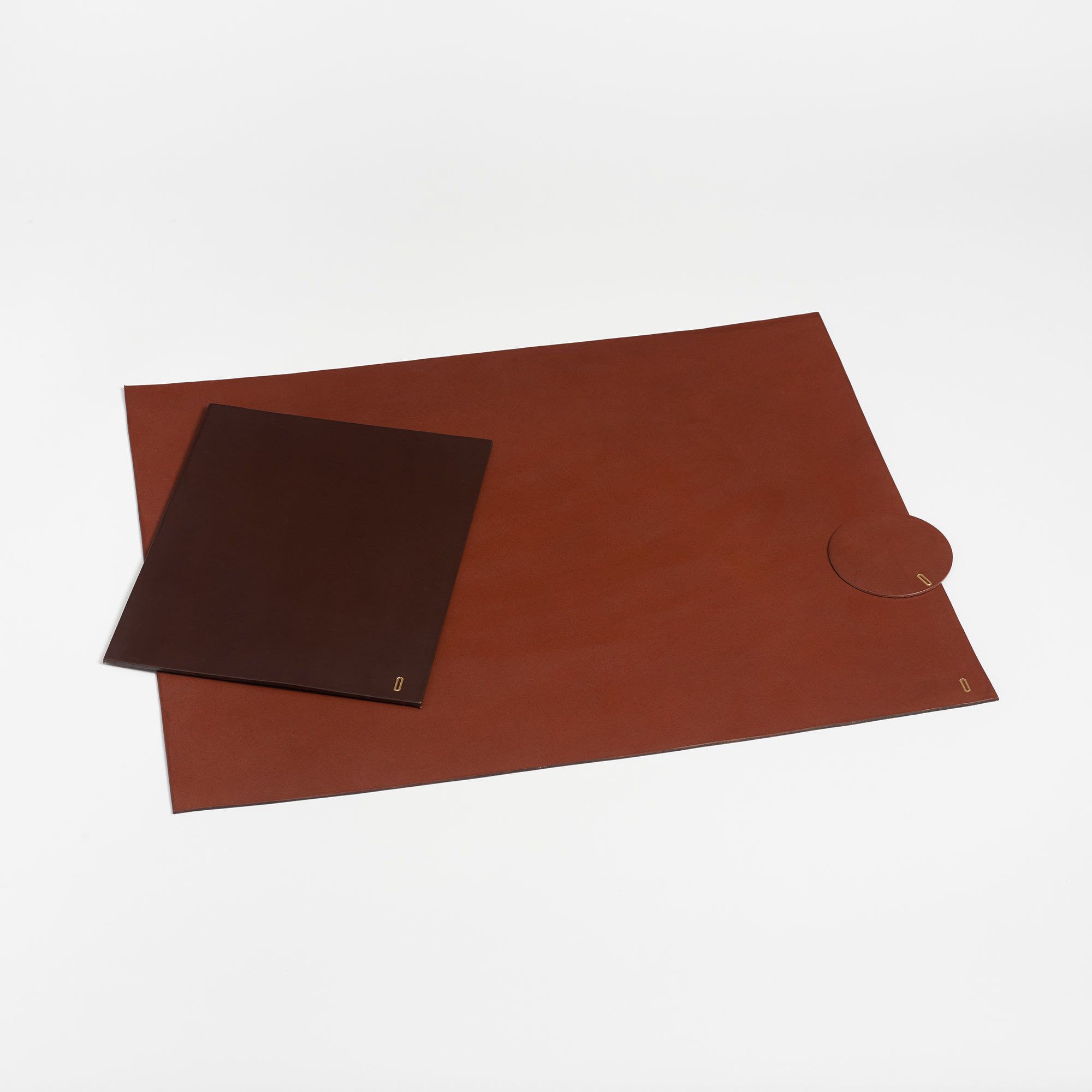 Hand-Crafted Leather Desk Set - Doe Leather The Garnered Mouse And Desk Mat Coaster