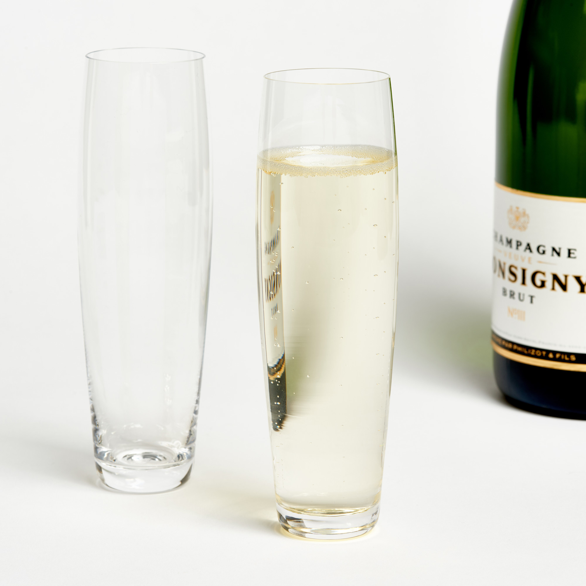 Simple Swedish Crystal Curved Champagne Glass - Curved Champagne Glass Deborah Ehrlich Glassware The Garnered 48