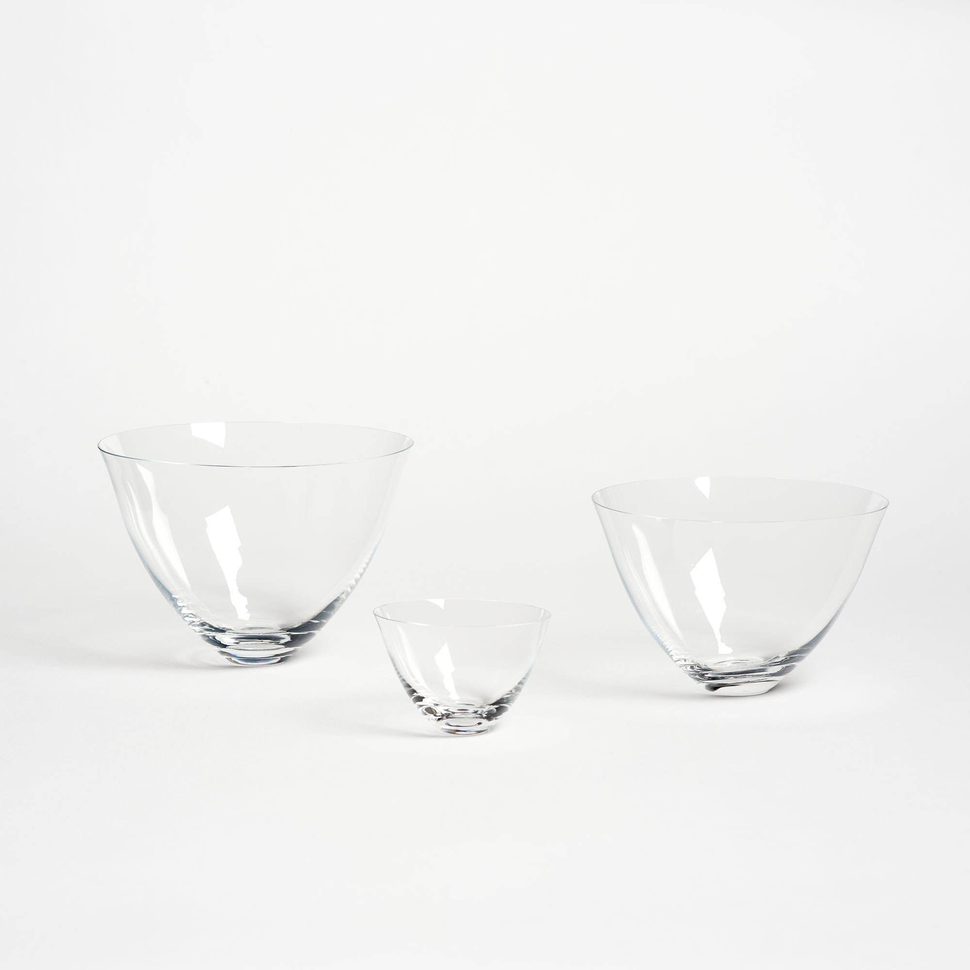 Set of 3 Swedish Crystal Bowls - Deborah Ehrlich Glass Set Three Bowls The Garnered