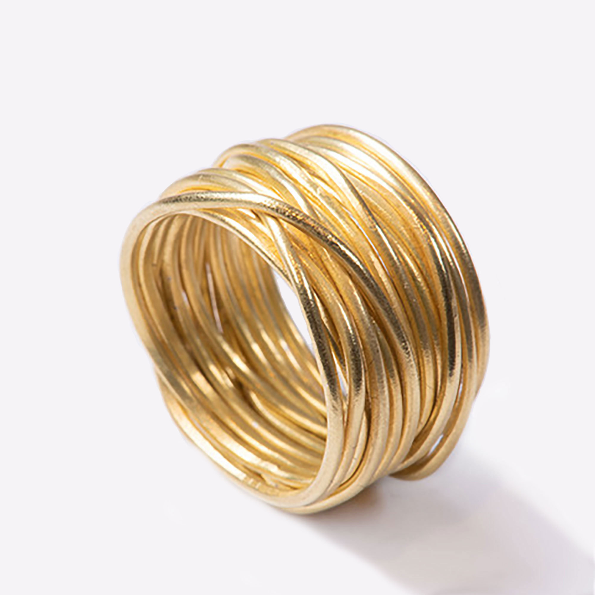 Handmade 18K Gold Spaghetti Ring - Disa Allsopp Gold Spaghetti Ring The Garnered