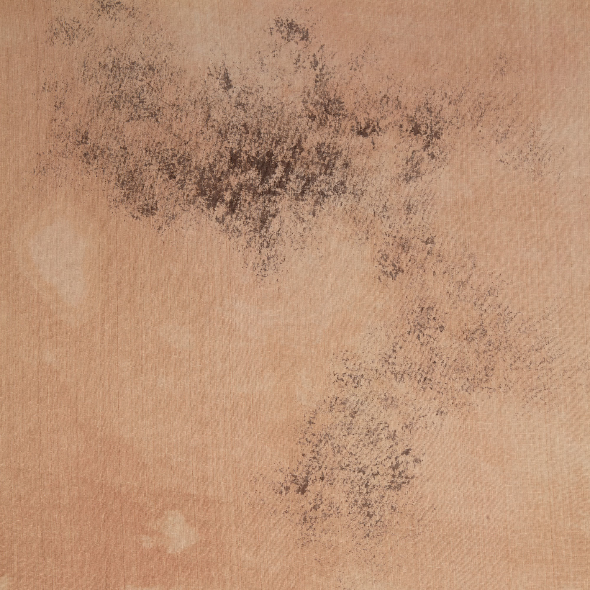 Natural Dyed Linen One of a Kind Tablecloth/Throw – Chestnut Waves - Ellen Mae Williams Hand Dyed Linen Chestnut Waves The Garnered Detail 1