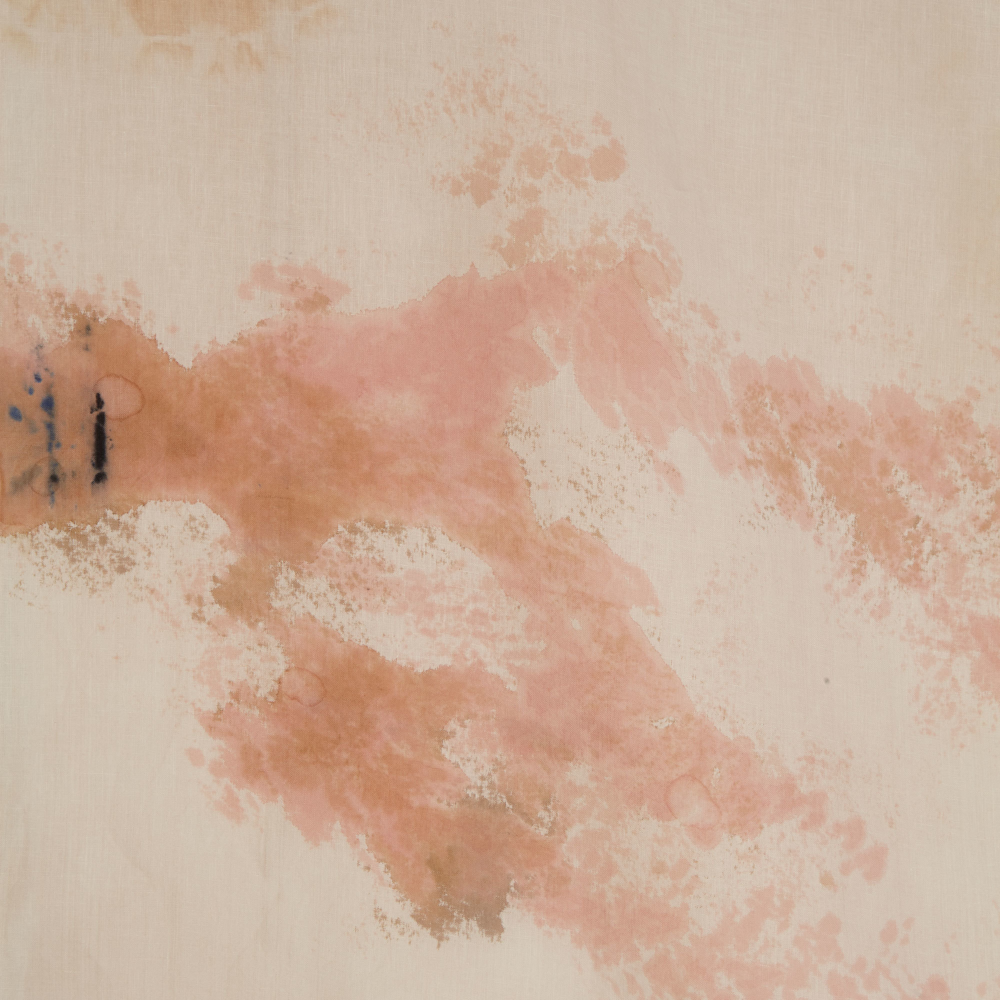 Natural Dyed Linen One of a Kind Tablecloth/Throw – Cloud Break - Ellen Mae Williams Hand Dyed Linen Cloud Break The Garnered Detail 2