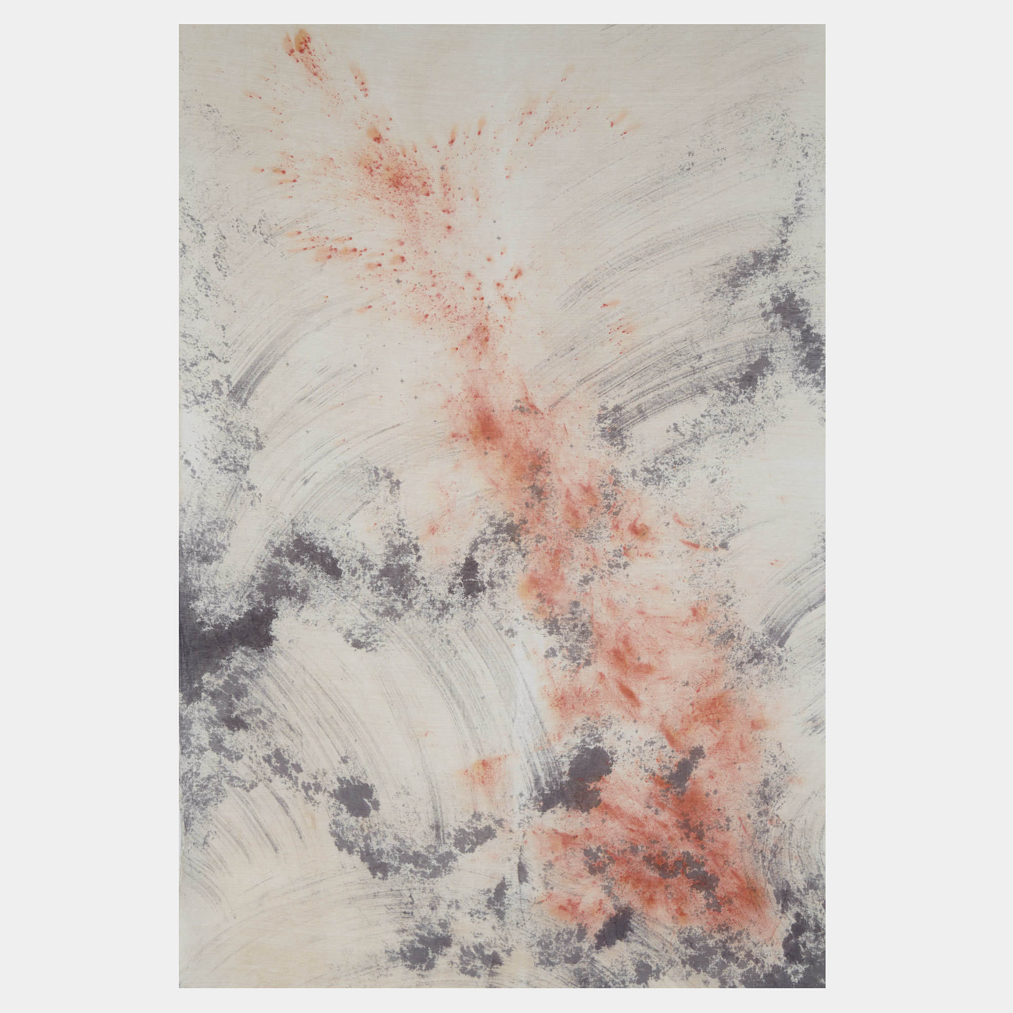 Natural Dyed Small One of a Kind Tablecloth/Linen Throw - Cloud Burst - Ellen Mae Williams Hand Dyed Linen Cloud Burst The Garnered Full