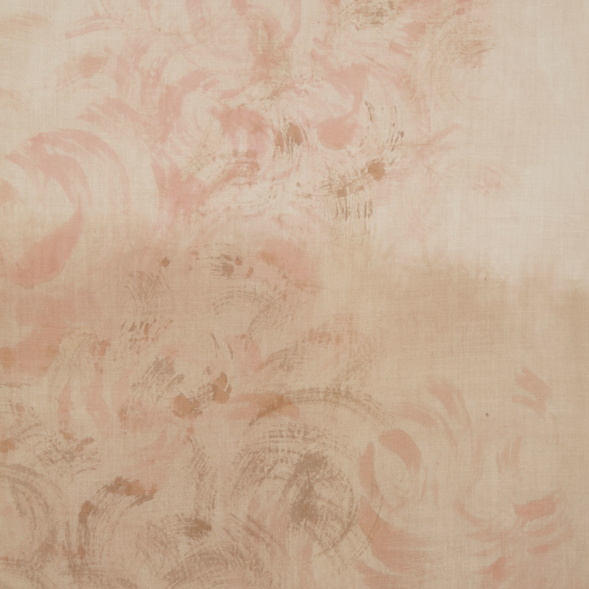 Natural Dyed Linen One of a Kind Tablecloth/Throw – Feather Storm - Ellen Mae Williams Hand Dyed Linen Feather Storm The Garnered Detail 1