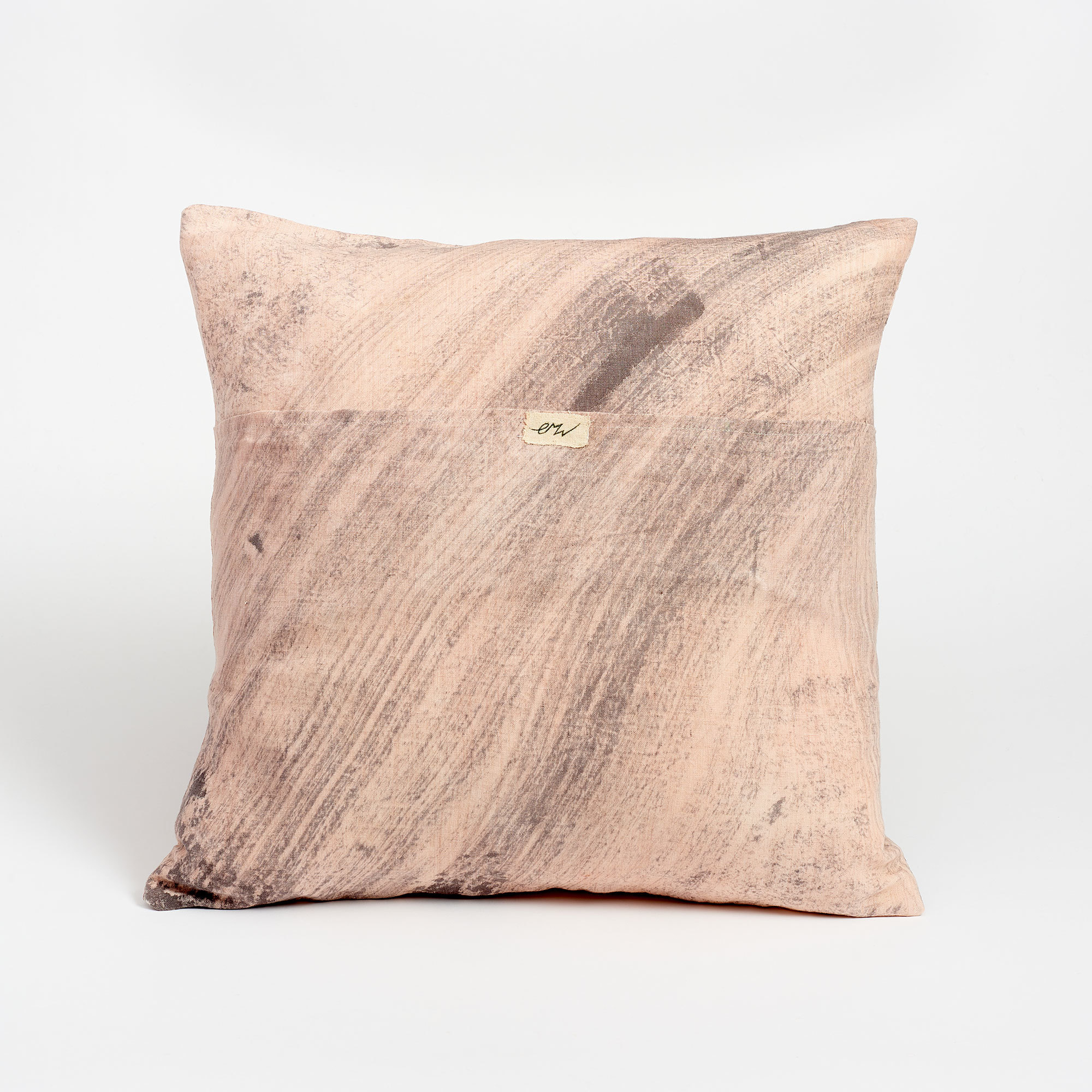 Natural Dyed Linen Cushion - Rain Storm - Ellen Williams Fabric Cushion Rain Storm The Garnered Back