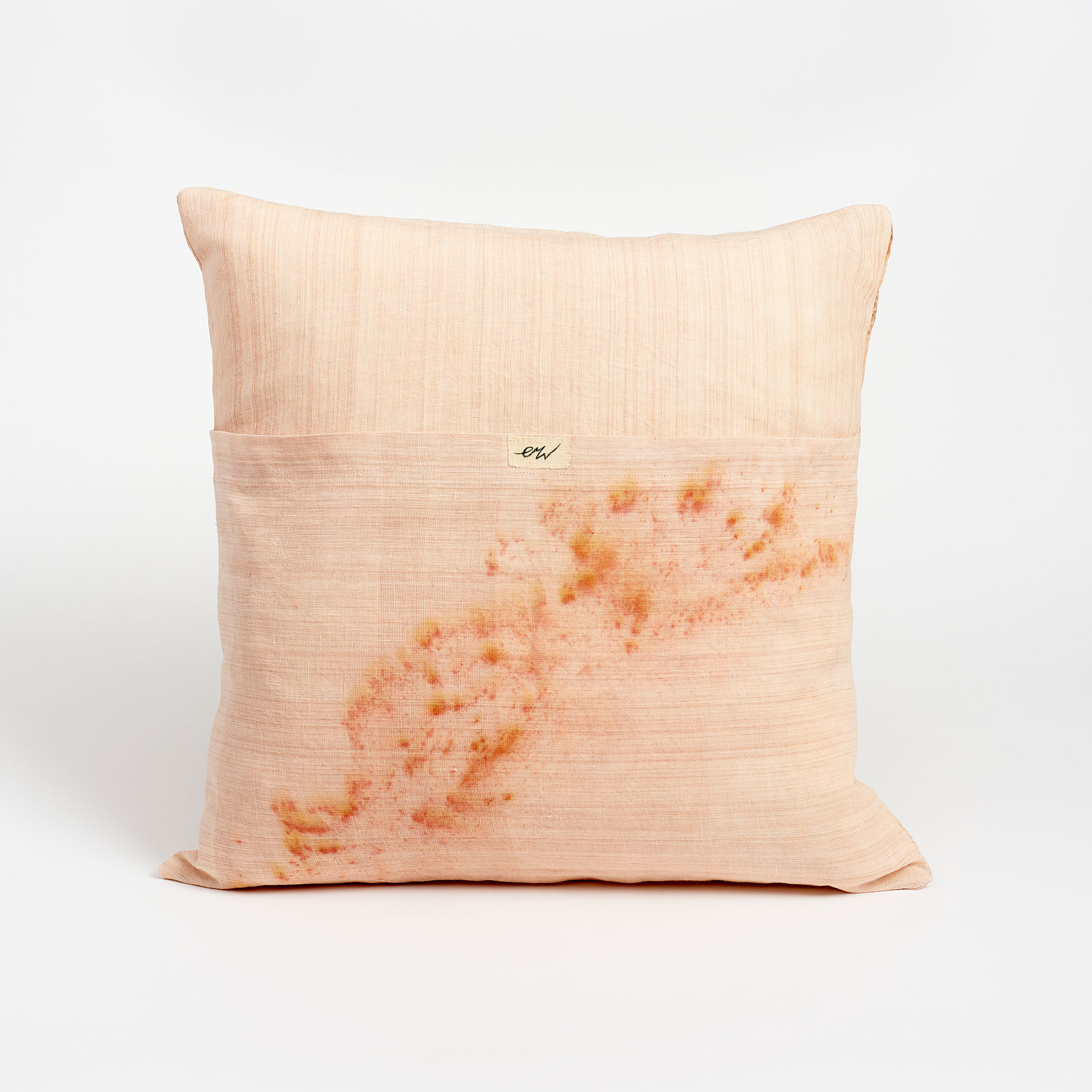 Natural Dyed Linen Cushion - Russet Flecks - Ellen Williams Fabric Cushion Russet Flecks The Garnered Back