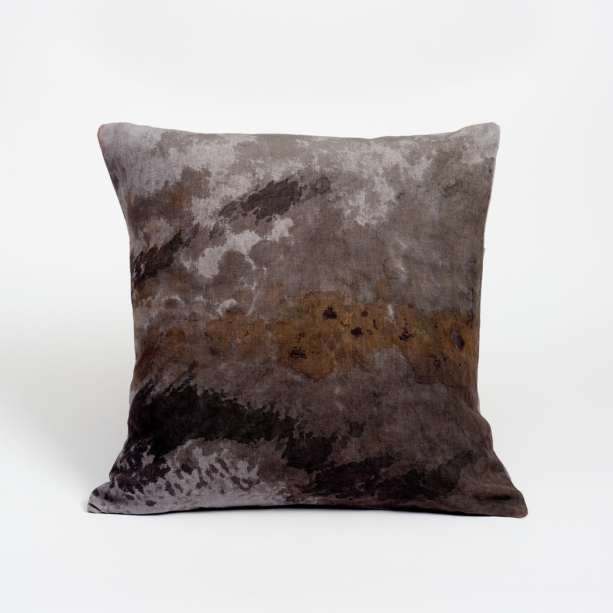 Natural Dyed Linen Cushion - Storm Clouds - Ellen Williams Fabric Cushion Storm Clouds The Garnered