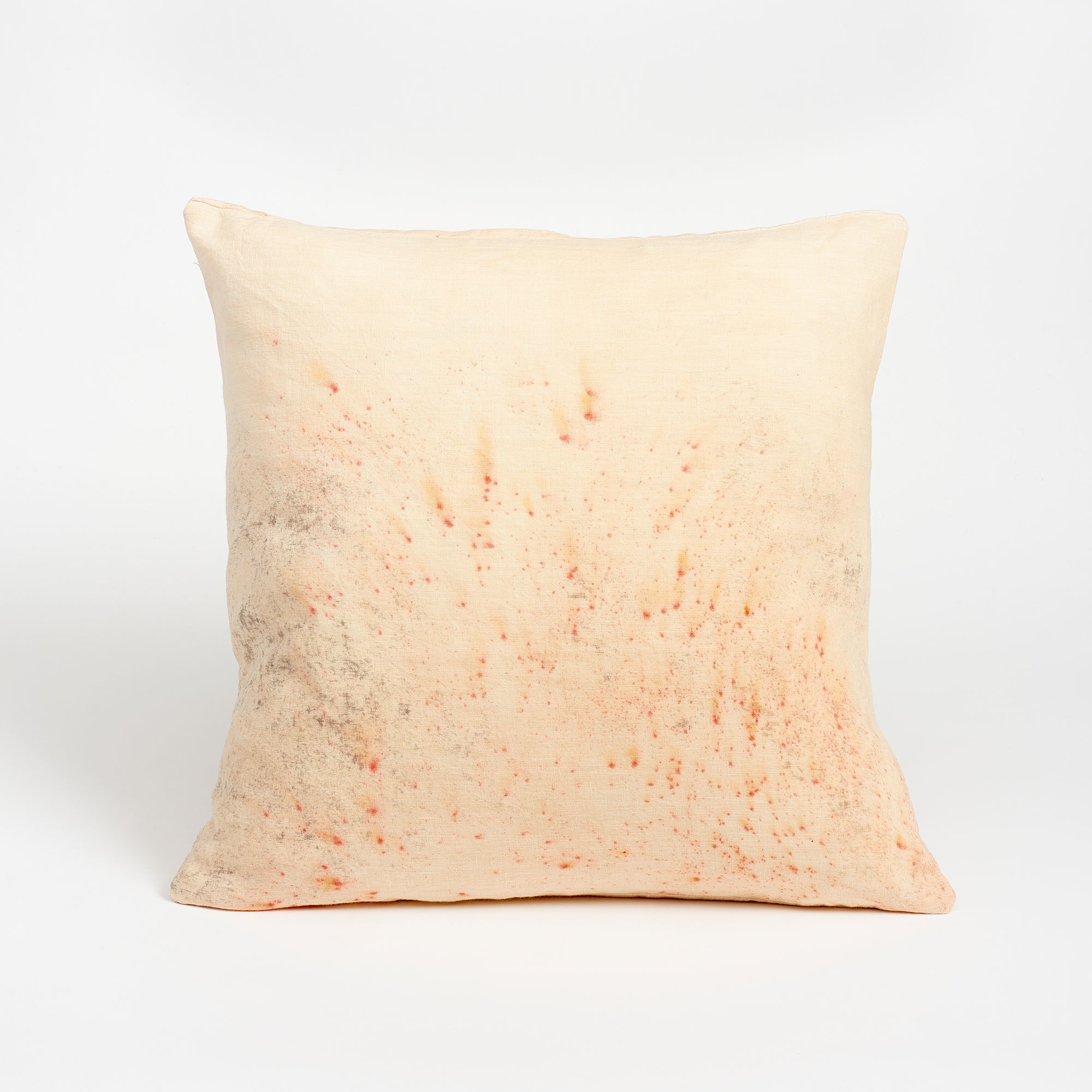 Natural Dyed Linen Cushion - Sunrise Flecks - Ellen Williams Fabric Cushion Sunrise Flecks The Garnered