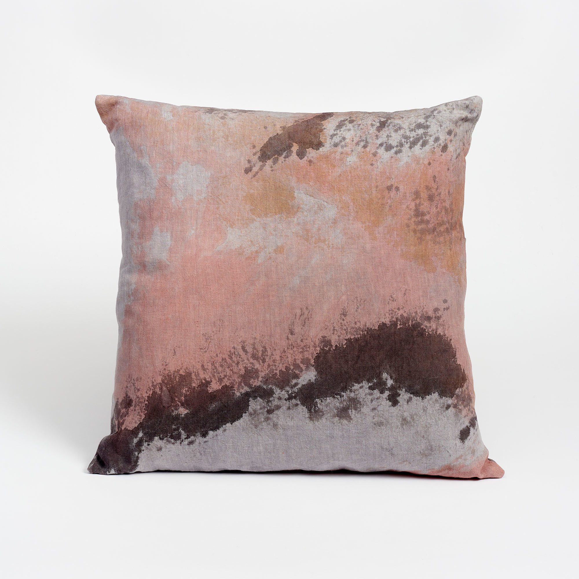 Natural Dyed Linen Cushion - Sunset Storm - Ellen Williams Fabric Cushion Sunset Storm The Garnered