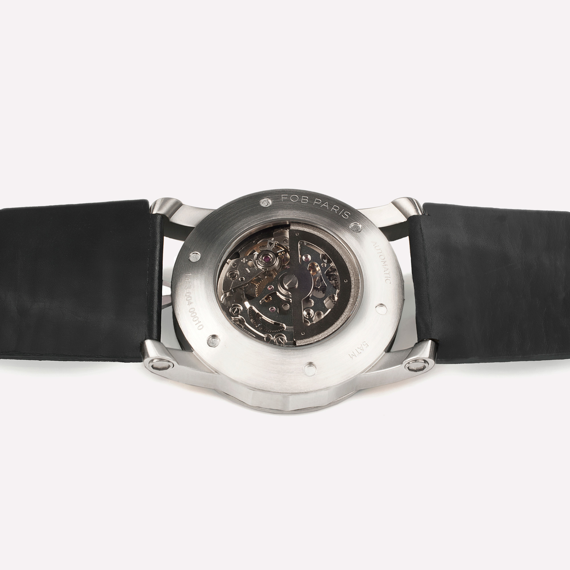 Rehab 413 Silver - Black Vacchetta Leather Strap Watch - Fob Rehab 413 Silver Fob Watches The Garnered 4