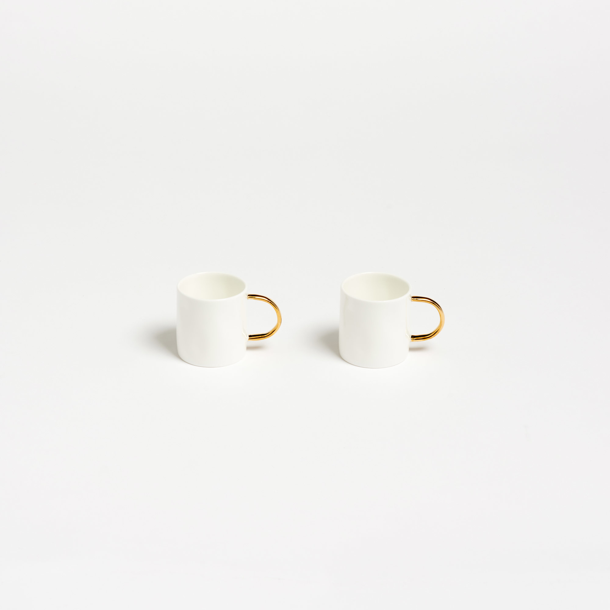 Set of 4 Fine Bone China Small Espresso Cups with Gold Handle - Gold Espresso Cup Feldspar Ceramics The Garnered 11
