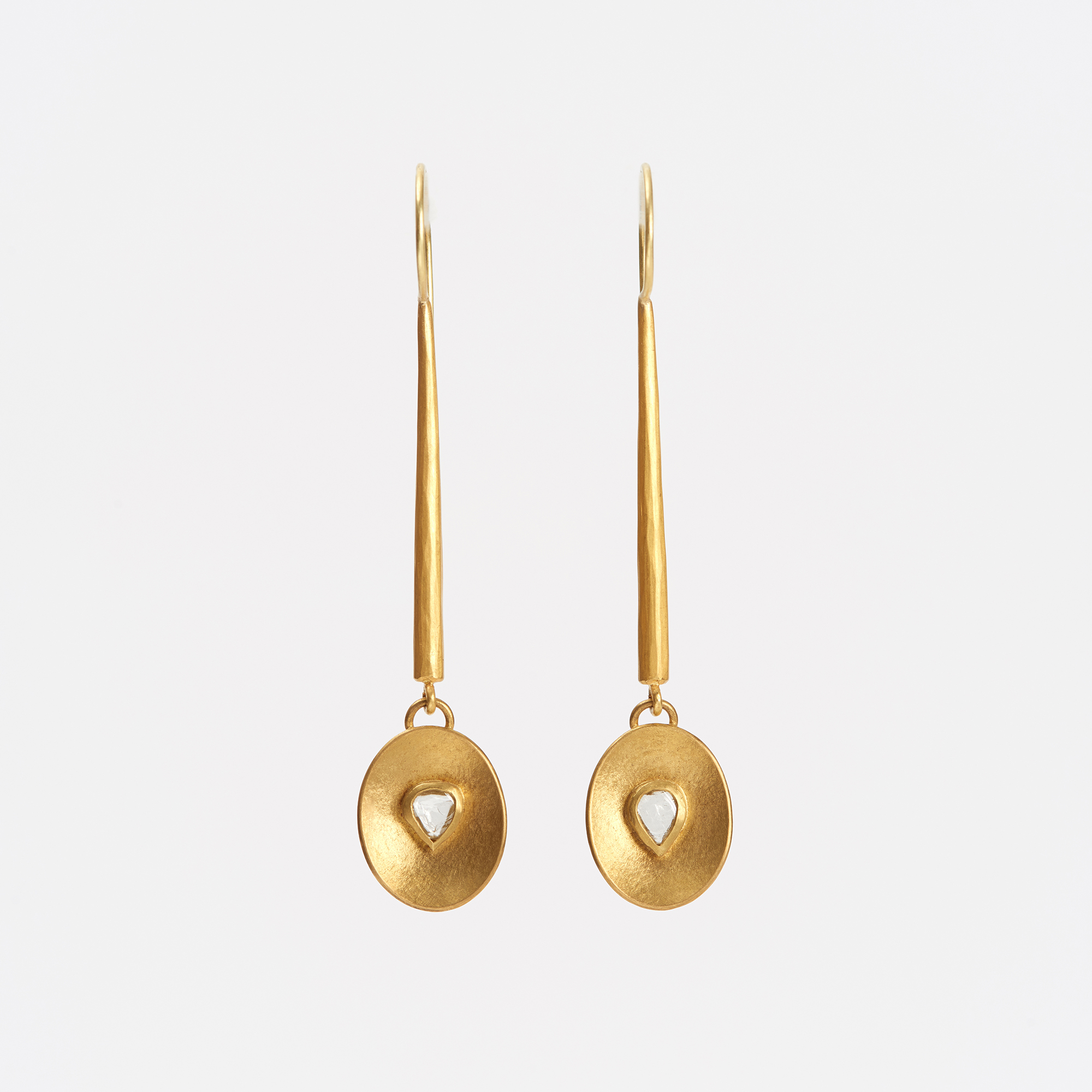 Handmade Gold Drop Earrings with 'Macle' Diamonds - Jean Scott Moncrieff Macle Diamond Earrings The Garnered