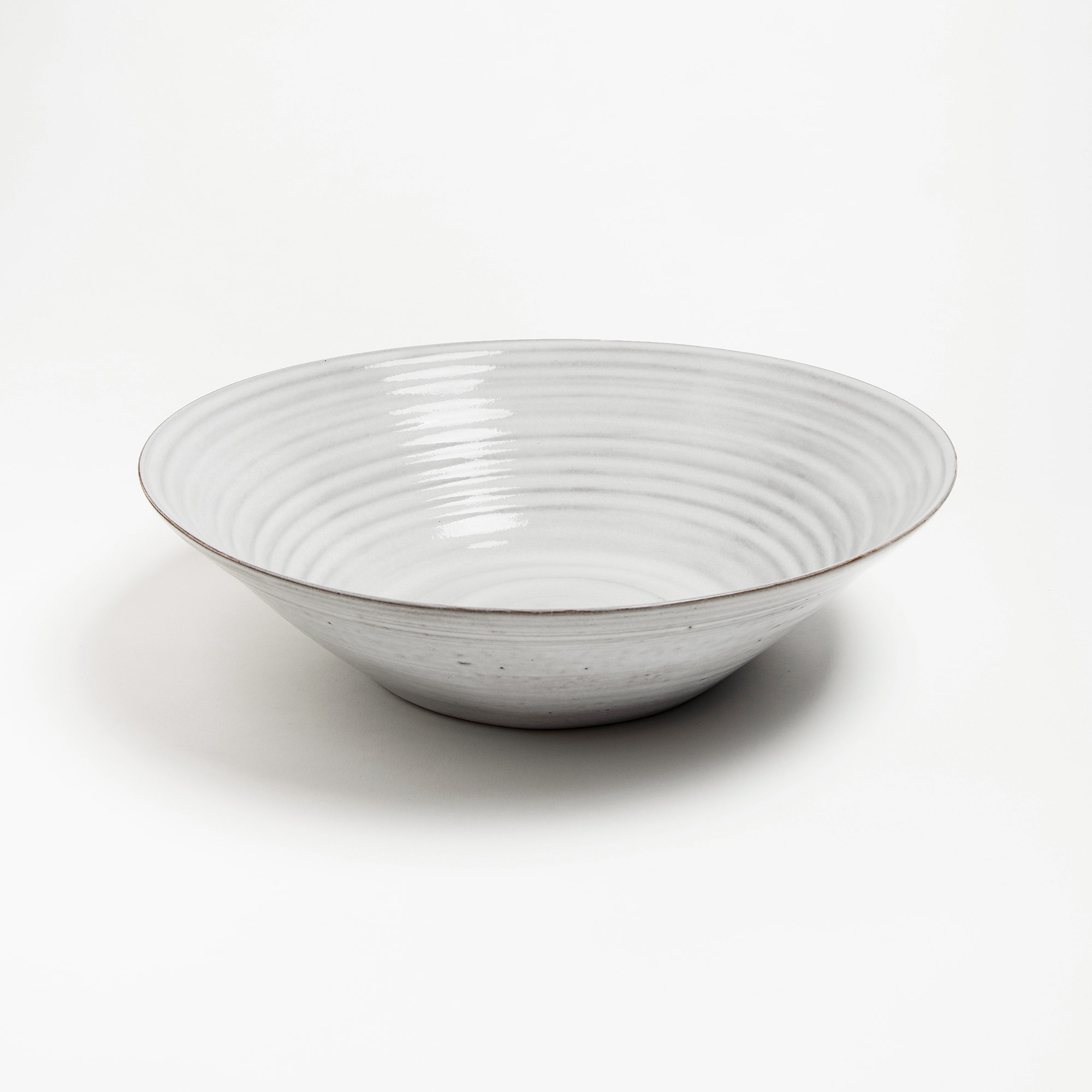 Large White Hand-Thrown Stoneware Bowl - White Bowl Kathy Erteman Ceramics 04