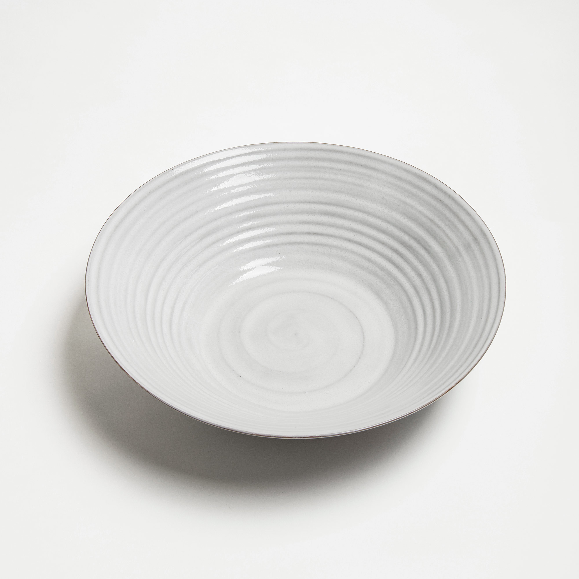 Large White Hand-Thrown Stoneware Bowl - White Bowl Kathy Erteman Ceramics The Garnered 02