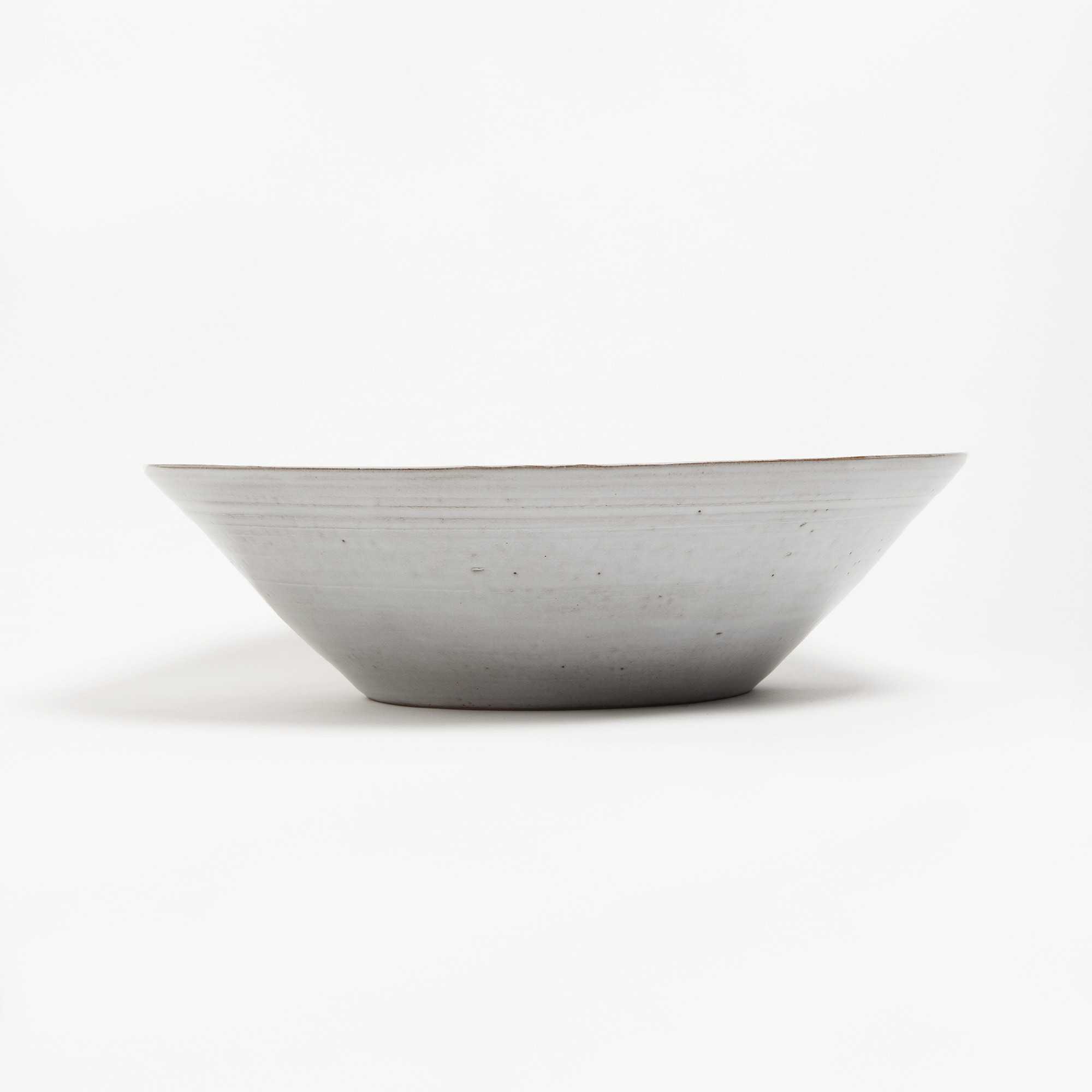 Large White Hand-Thrown Stoneware Bowl - White Bowl Kathy Erteman Ceramics The Garnered 06
