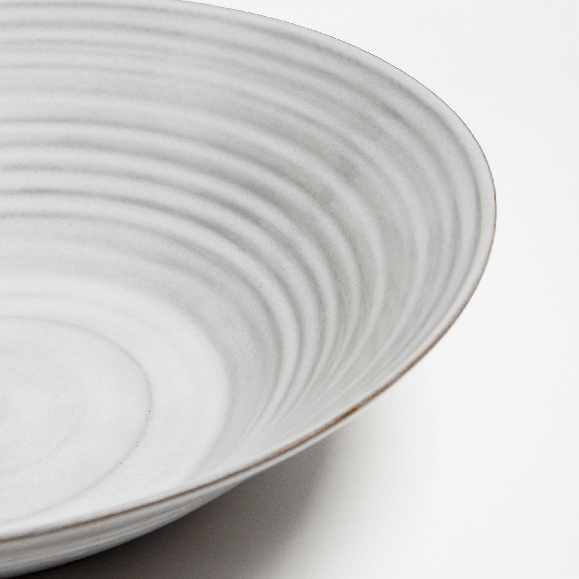 Large White Hand-Thrown Stoneware Bowl - White Bowl Kathy Erteman Ceramics The Garnered 08