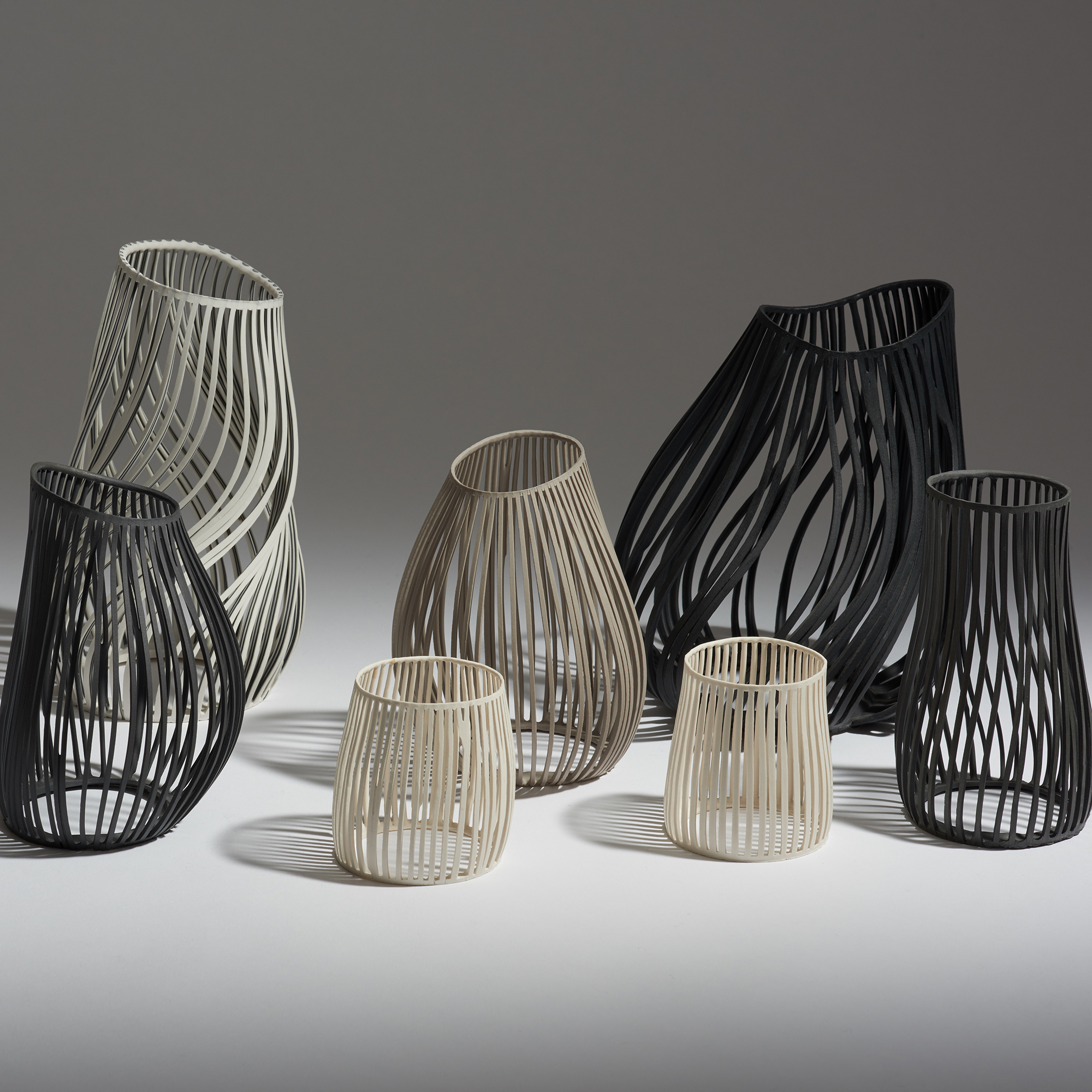 Medium Charcoal Lines Vessel #1 - Lauren Nauman Ceramics The Garnered Group