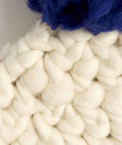 The Garnered - White Gold Cobalt Beanie Mischa Lampert Hats The Garnered 18