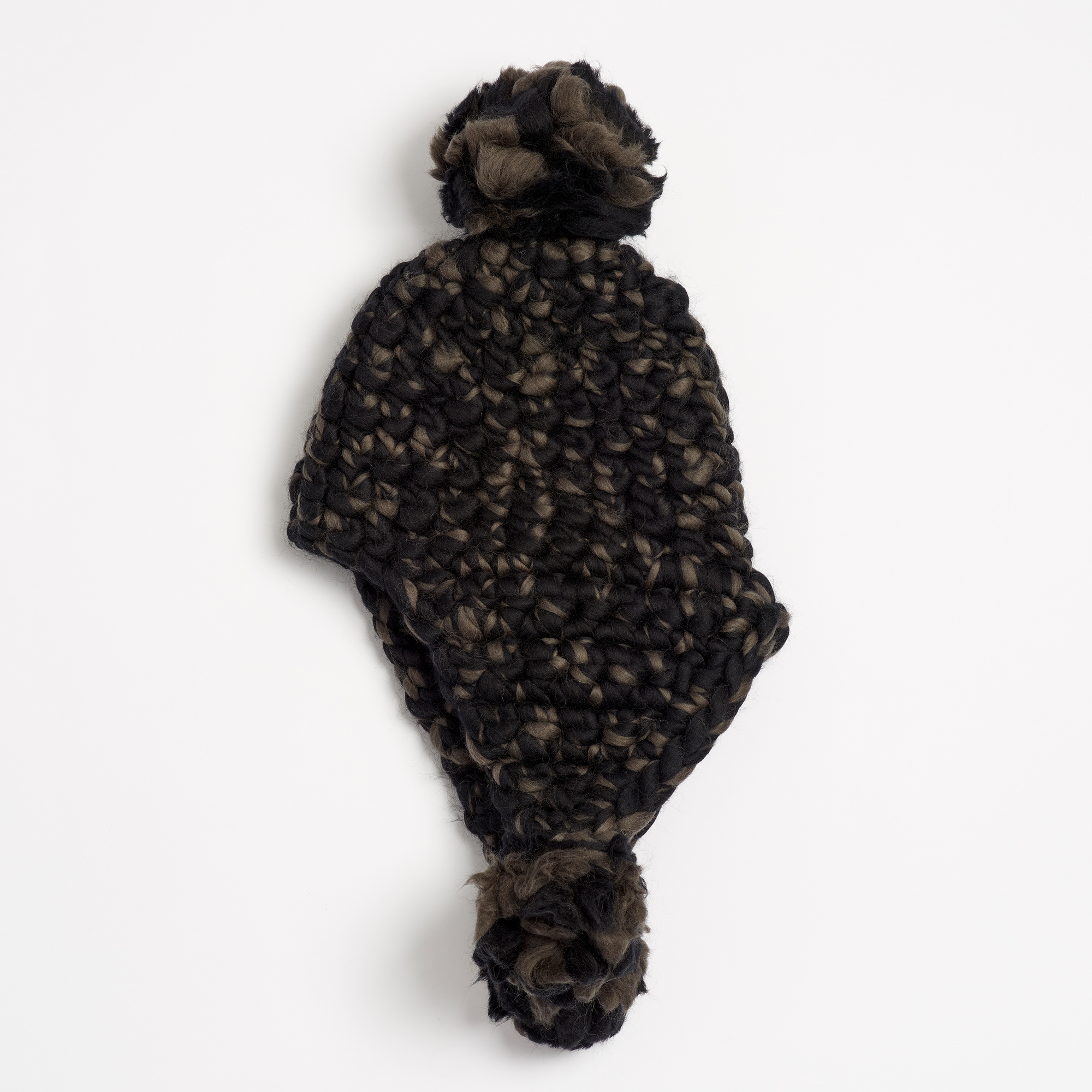 Triple Trouble Black Hand-Crocheted Merino Wool Hat - Black Triple Trouble Mischa Lampert Hats The Garnered 13